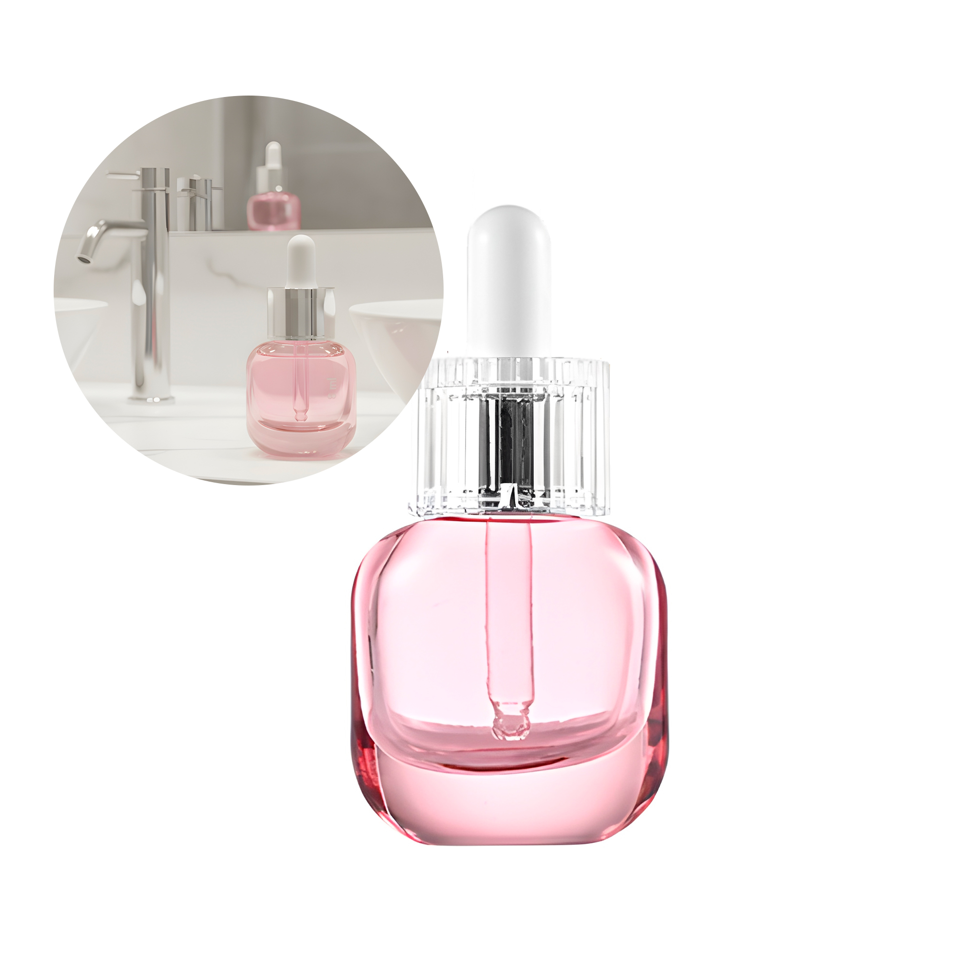 Frasco Vidrio Rosa Gotero Pipeta Gotario 15ML 1