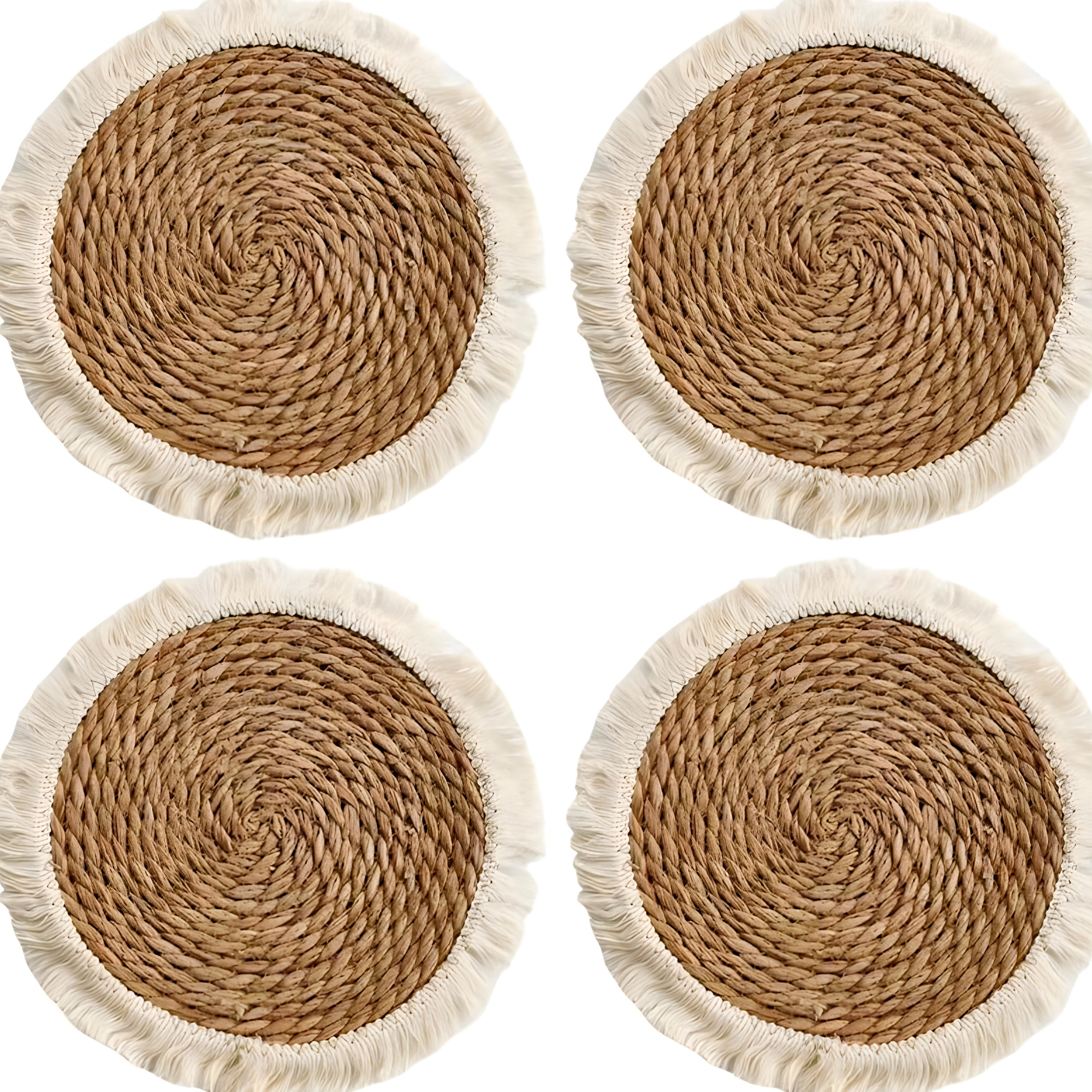 Individual Yute Redondo Comedor Tejido Artesanal 30 CM Beige 9