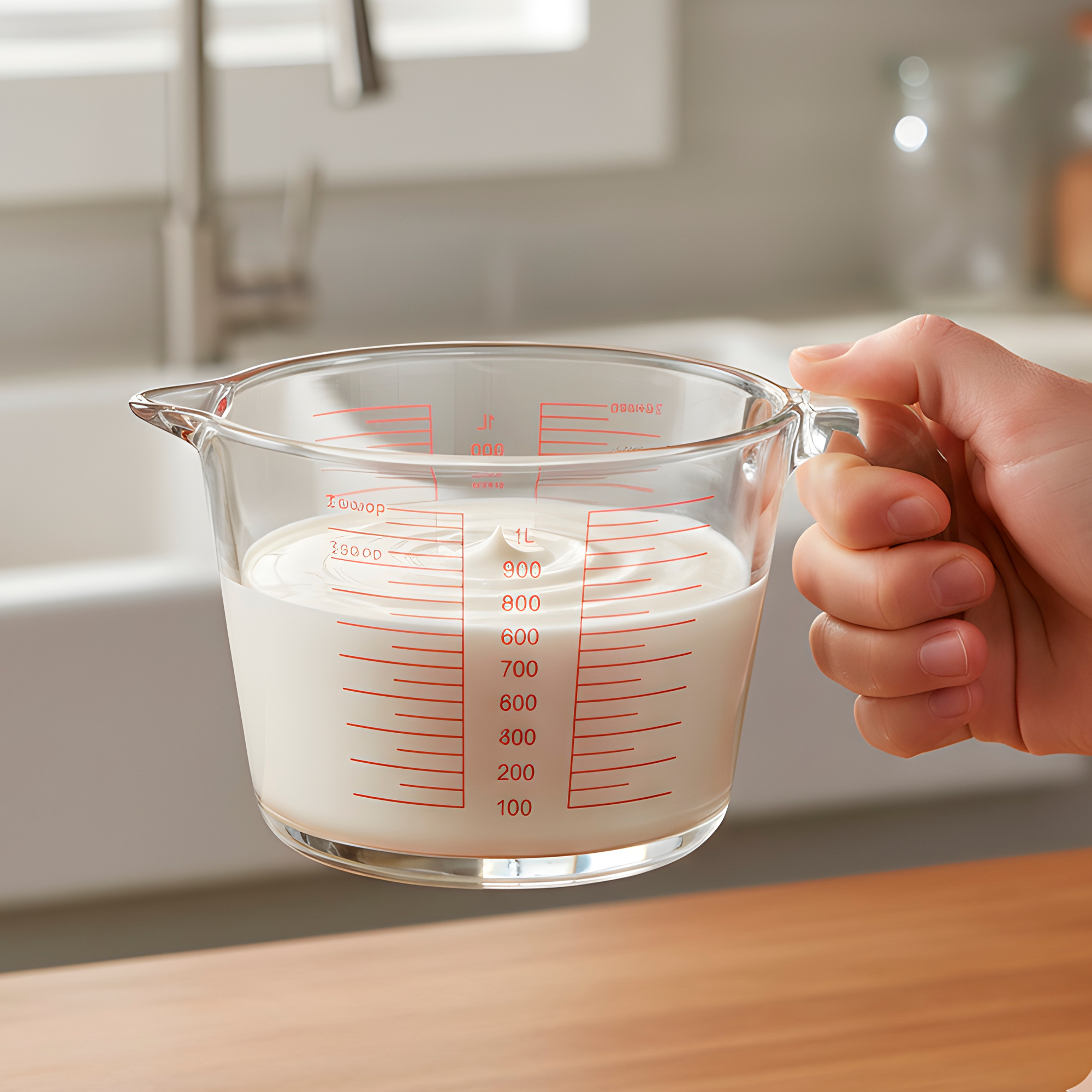 Taza Medidora 1000 ML Cocina Vidrio Engrosado Transparente 9