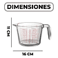 Taza Medidora 1000 ML Cocina Vidrio Engrosado Transparente - Miniatura 2