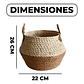 Canasto Macetero Yute Cesta Tejido Beige Hogar 26X22CM - Miniatura 2