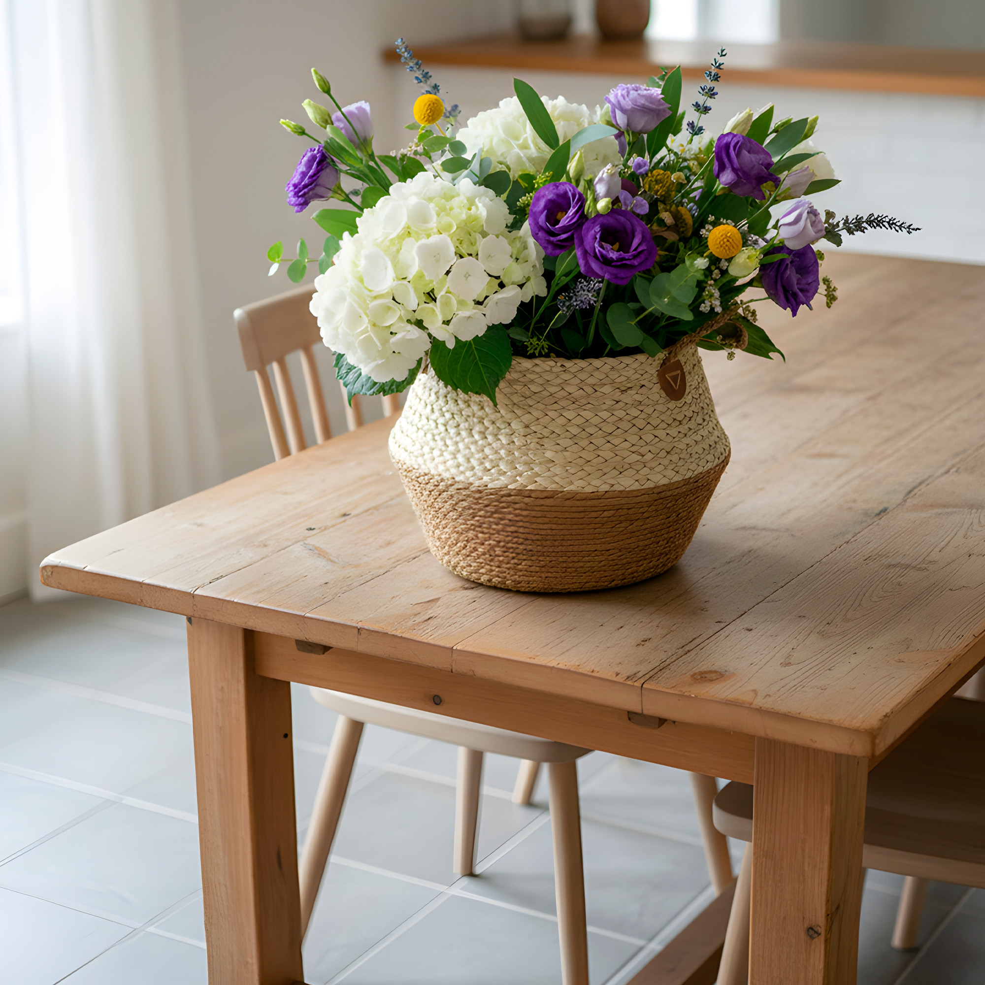 Canasto Macetero Yute Cesta Tejido Beige Hogar 26X22CM 8