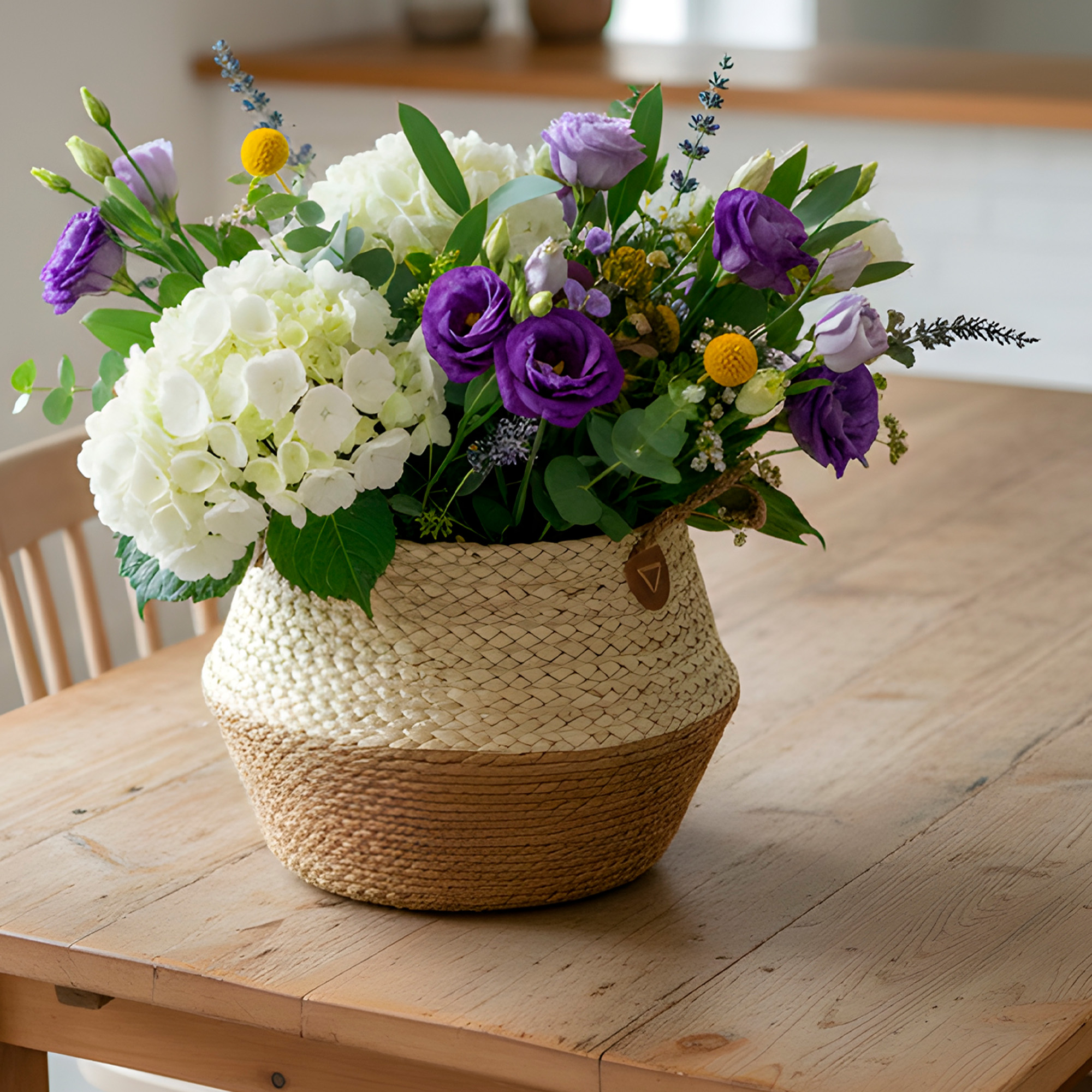 Canasto Macetero Yute Cesta Tejido Beige Hogar 30X29CM 3