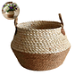 Canasto Macetero Yute Cesta Tejido Beige Hogar 30X29CM - Miniatura 1
