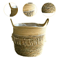 Canasto Macetero Yute Cesta Tejido Beige Hogar 25 X 22 CM - Miniatura 3