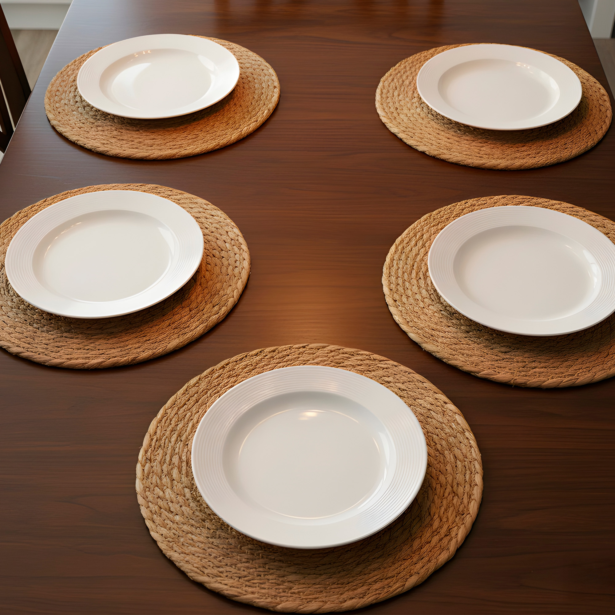 Individual Yute Redondo Fibra Natural 35CM Comedor Hogar 6