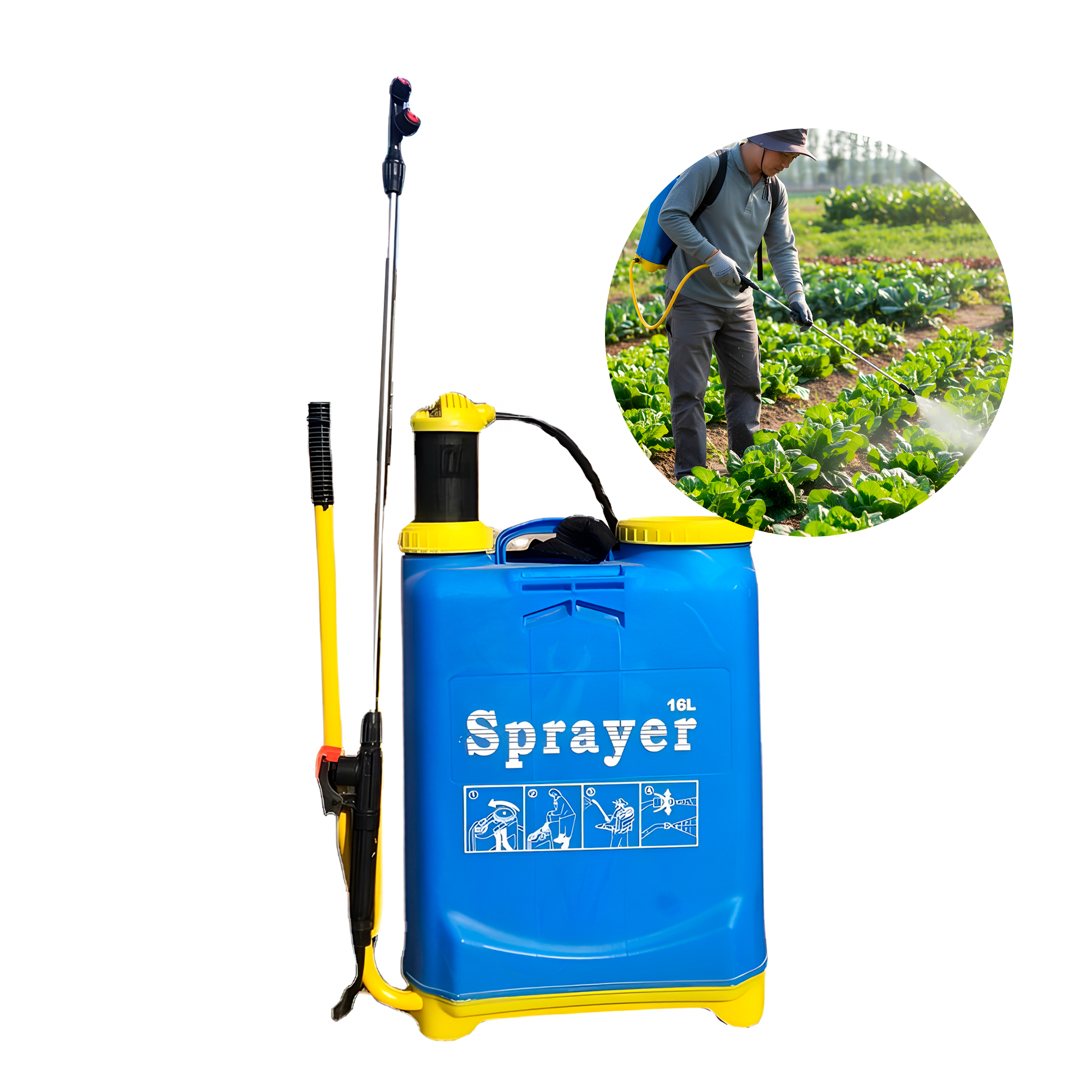 Fumigador Pulverizador Rociador 16 Litros Manual Azul 1