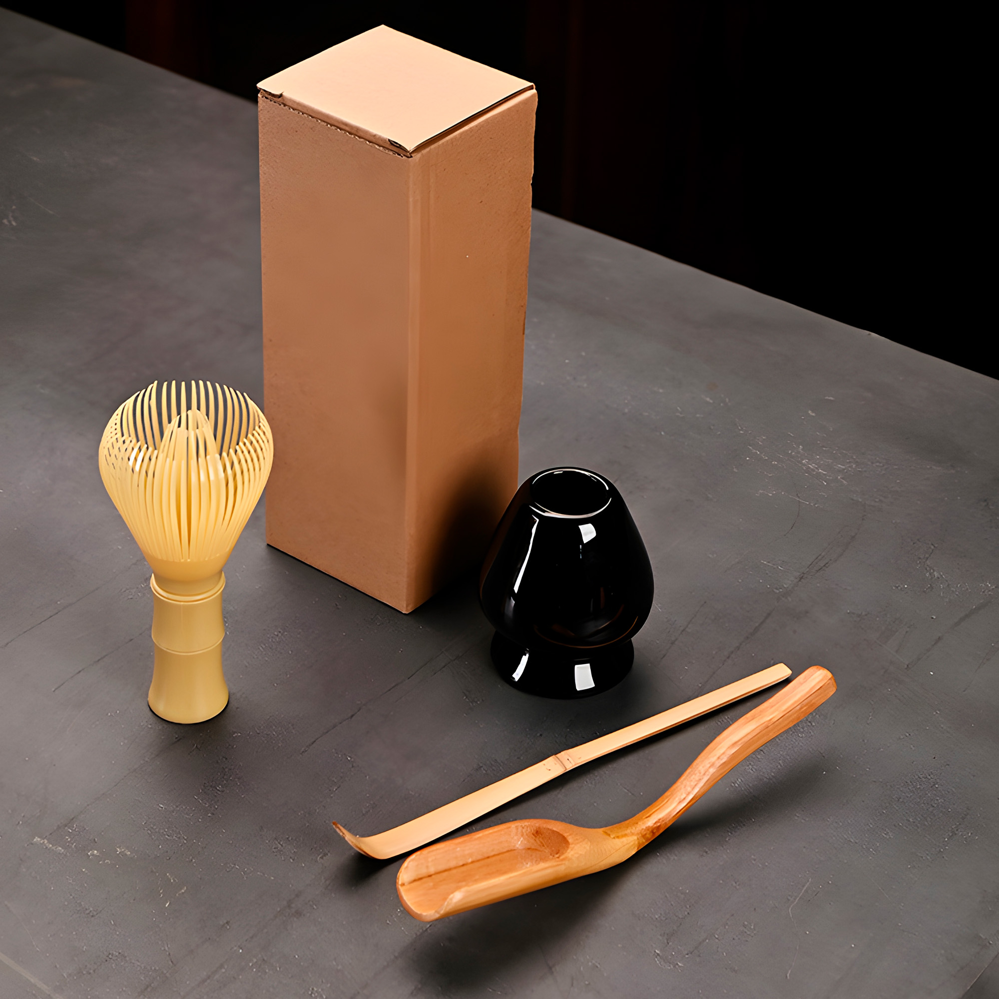 Set Té Matcha Herramientas Batidor Chasen Chashaku Bambú 4 pcs 8