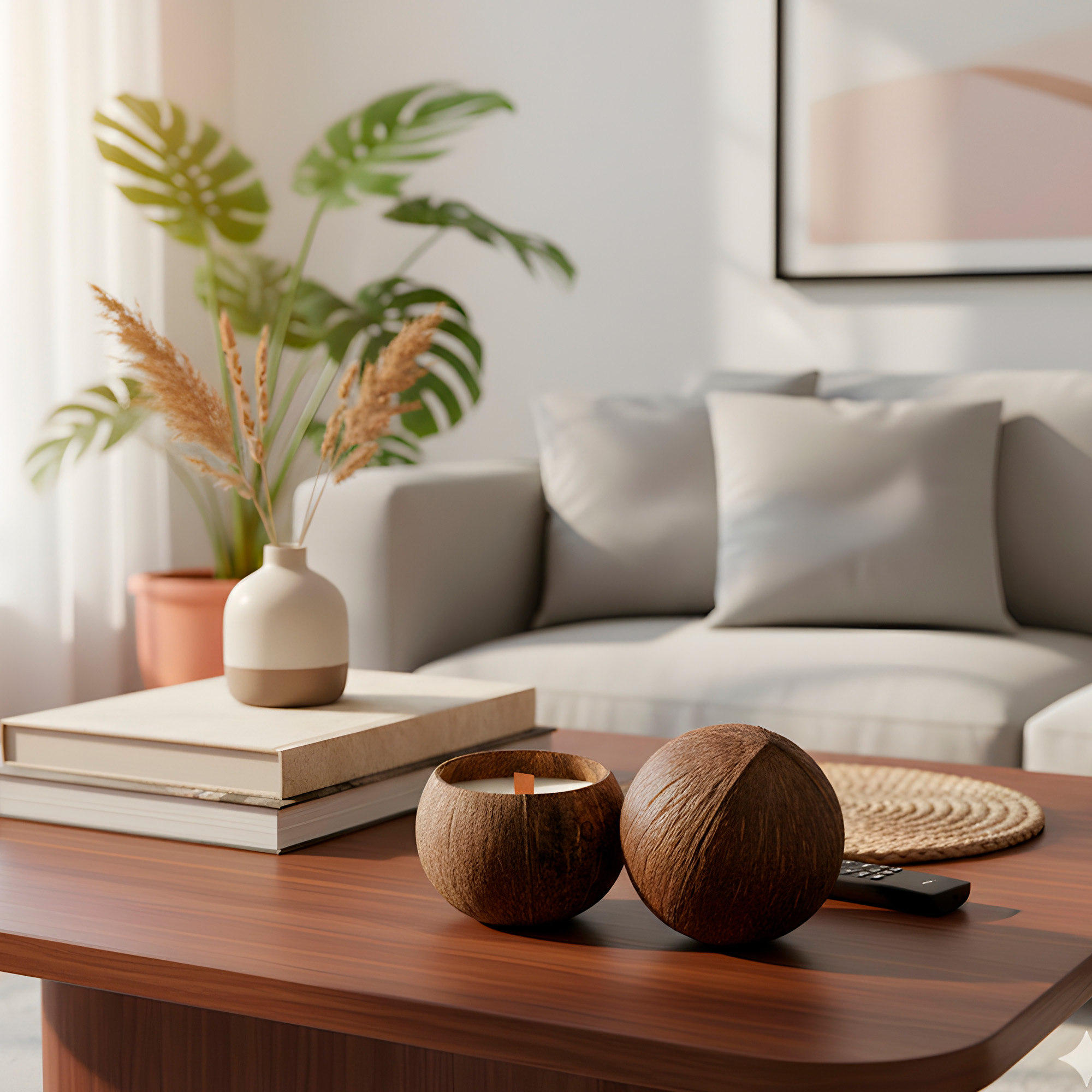 Cuenco de Coco Cascara Vela Aroma Creativo Decoración Hogar 5