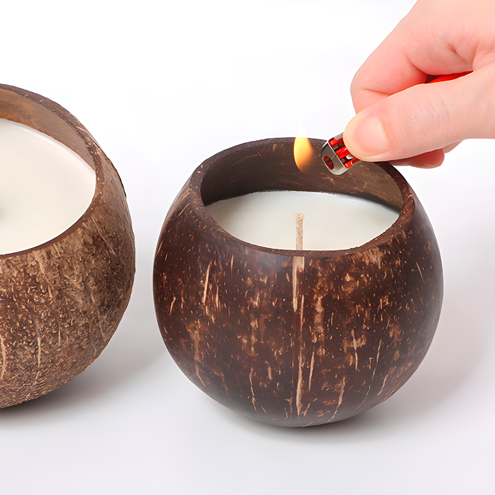 Cuenco de Coco Cascara Vela Aroma Creativo Decoración Hogar 6