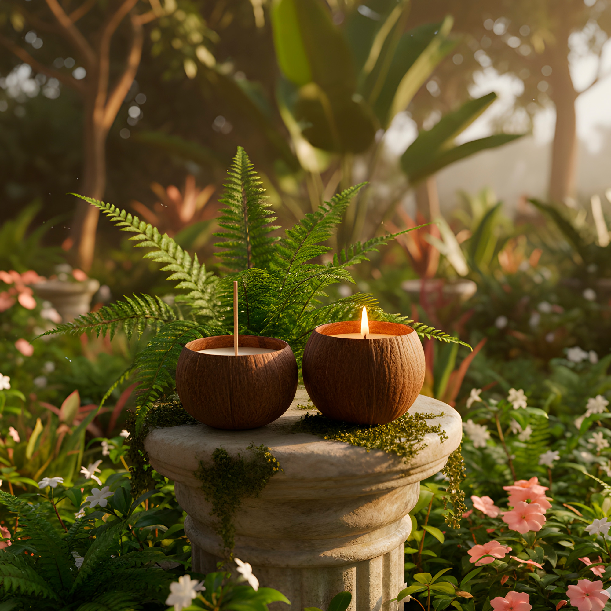 Cuenco de Coco Cascara Vela Aroma Creativo Decoración Hogar 7