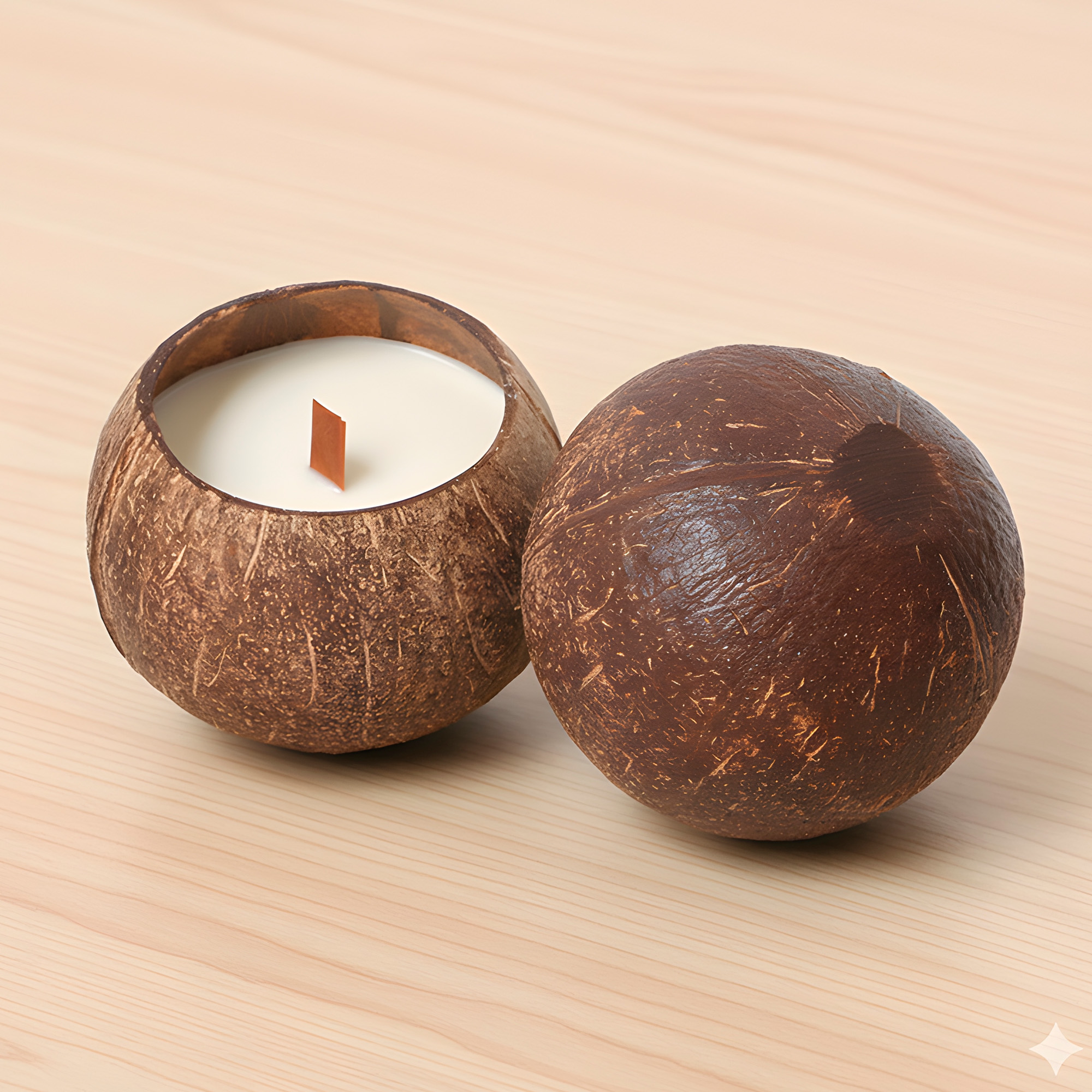 Cuenco de Coco Cascara Vela Aroma Creativo Decoración Hogar 10