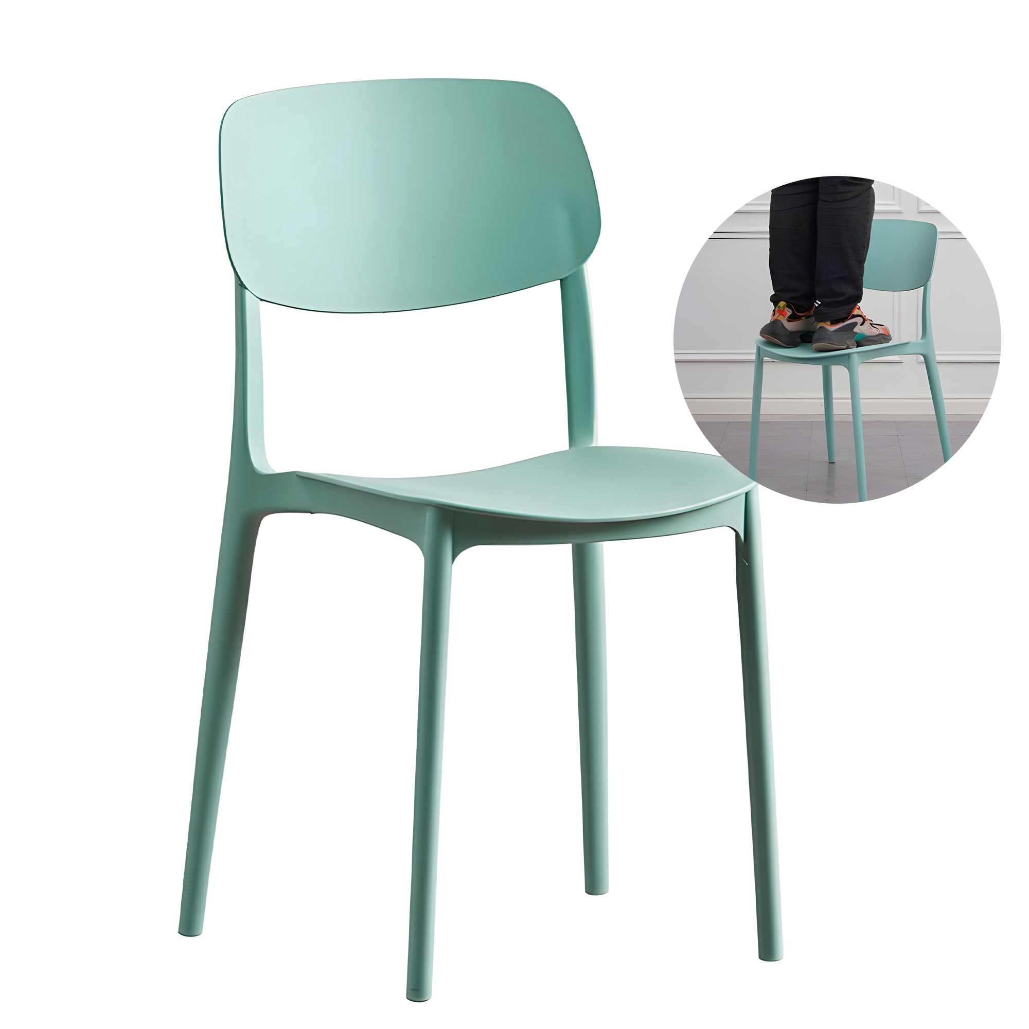 Sillas Comedor Plástico con respaldo Taburete Minimalistas Nórdica 20