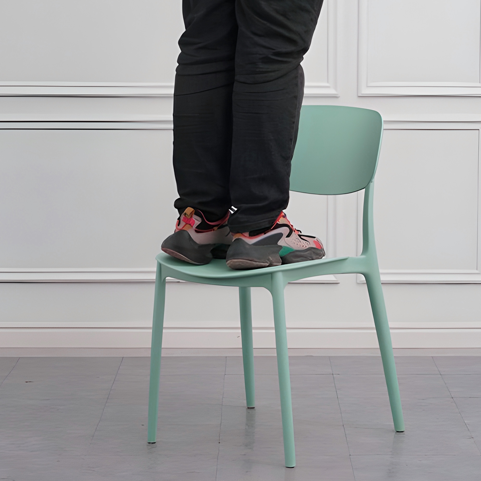 Sillas Comedor Plástico con respaldo Taburete Minimalistas Nórdica 21