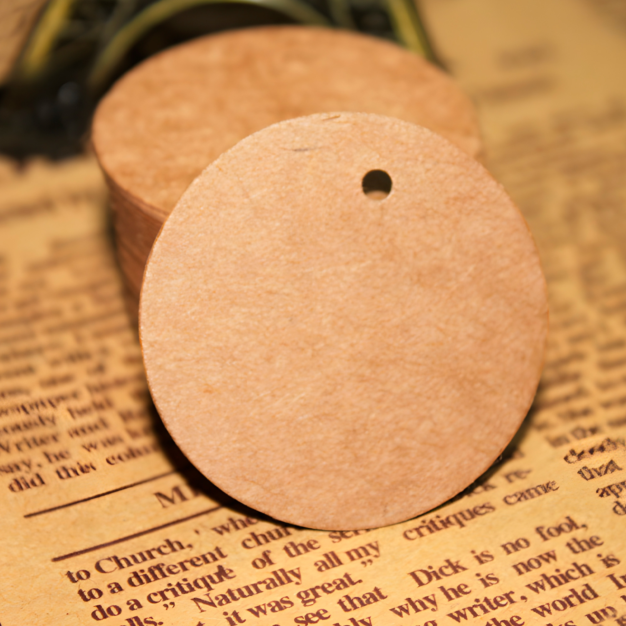 Etiquetas Redonda Regalo Papel Kraft Cordel Yute Natural 100  7