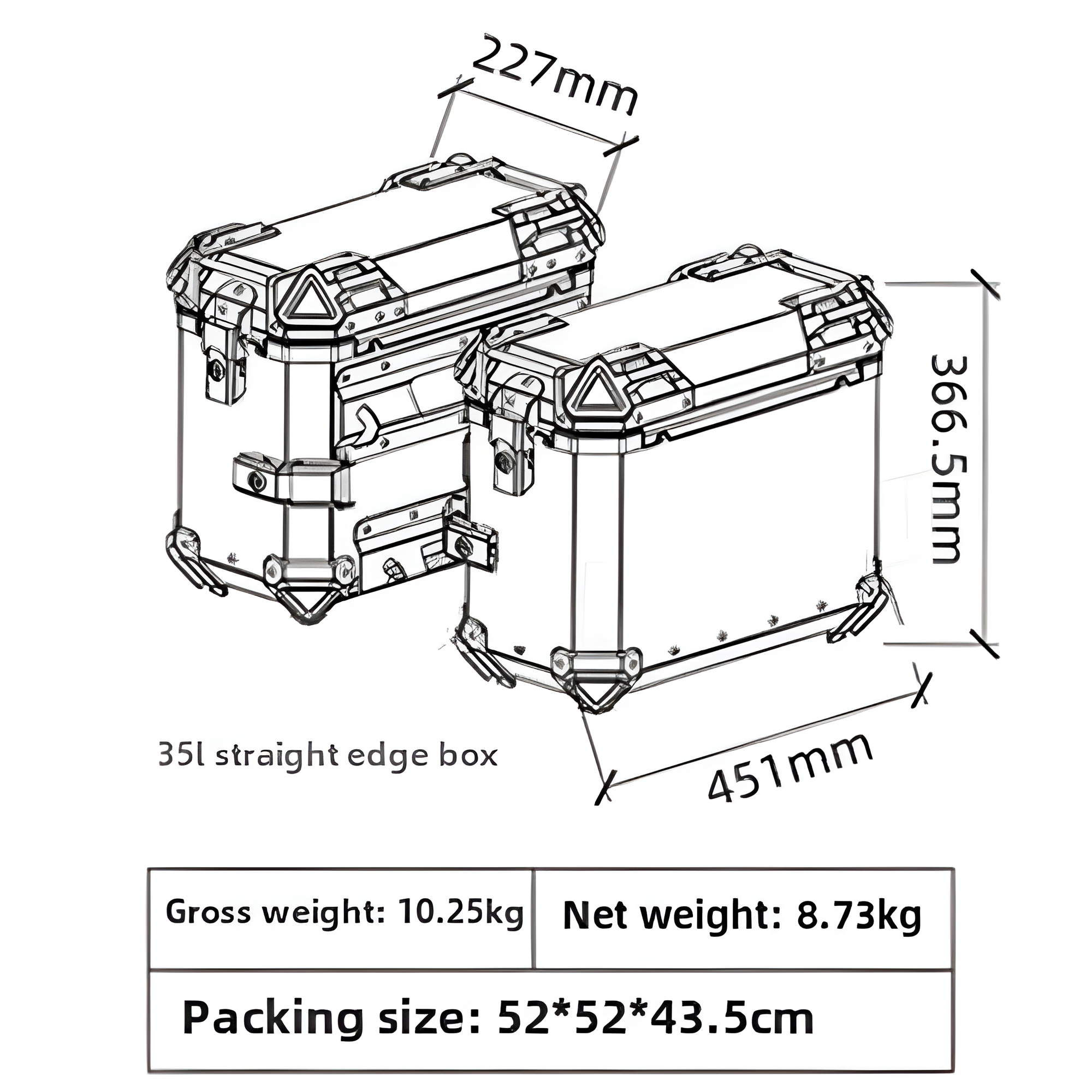 Maleta Top Case Superior Moto Motocicleta 38 Lt Xseries Negra 2