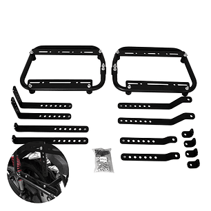 Soporte Anclaje Maletas Laterales Aluminio Negro Motos Kit Universal