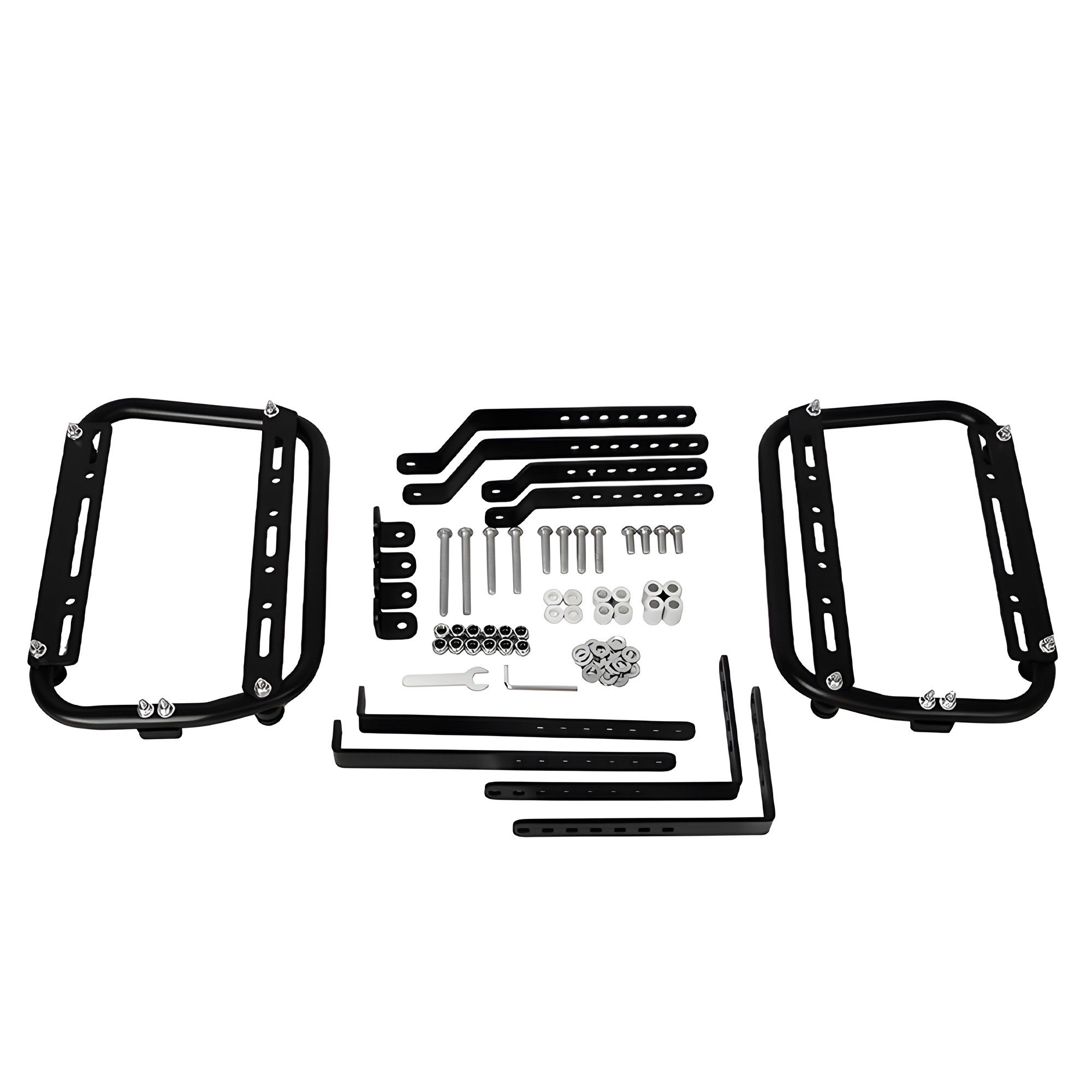 Soporte Anclaje Maletas Laterales Aluminio Negro Motos Kit Universal 3