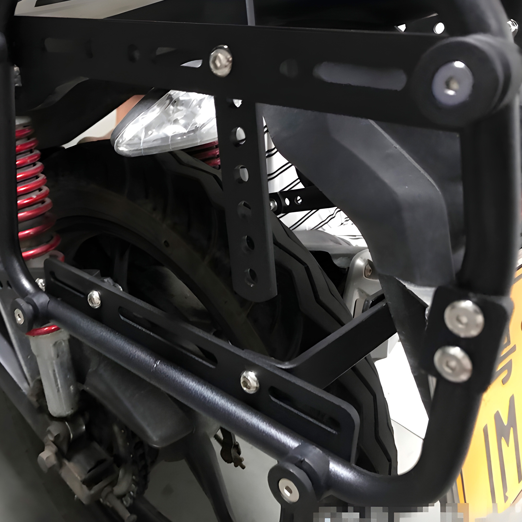 Soporte Anclaje Maletas Laterales Aluminio Negro Motos Kit Universal 5