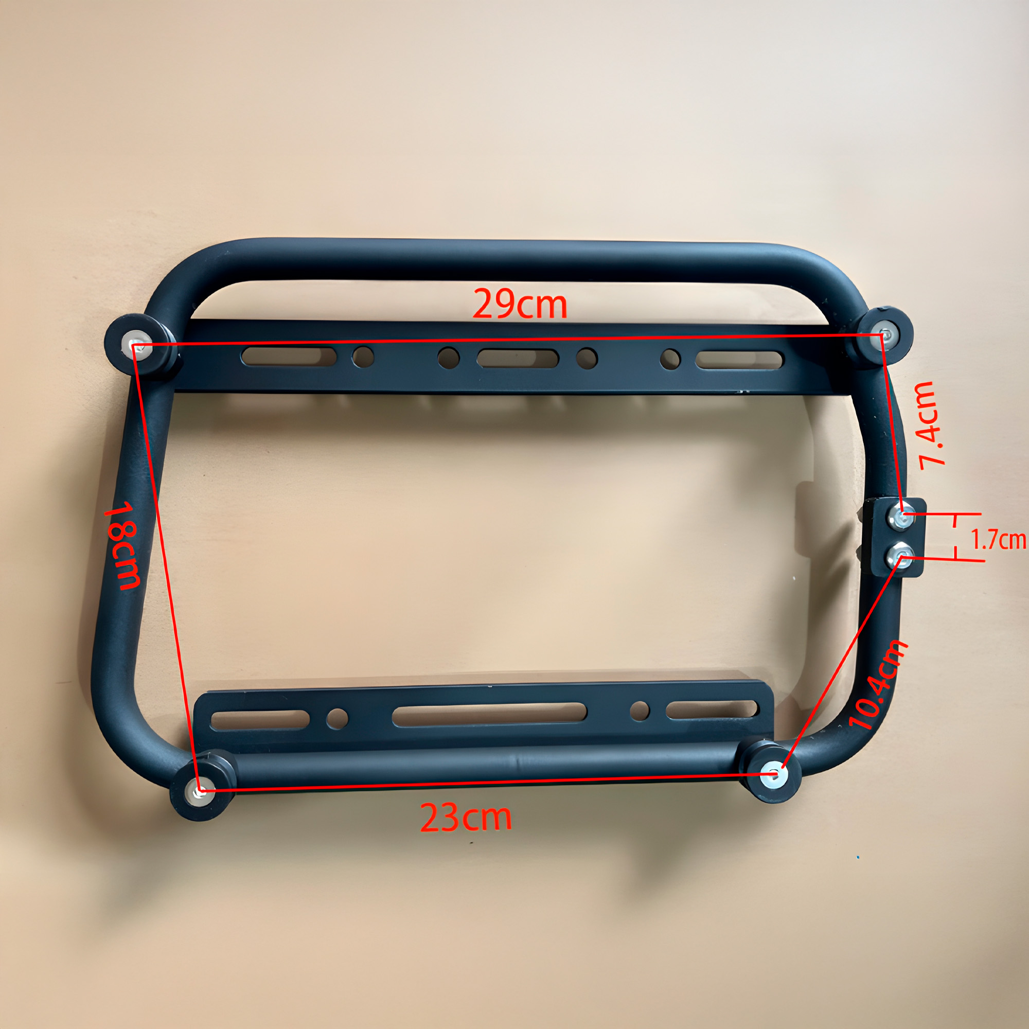 Soporte Anclaje Maletas Laterales Aluminio Negro Motos Kit Universal 7