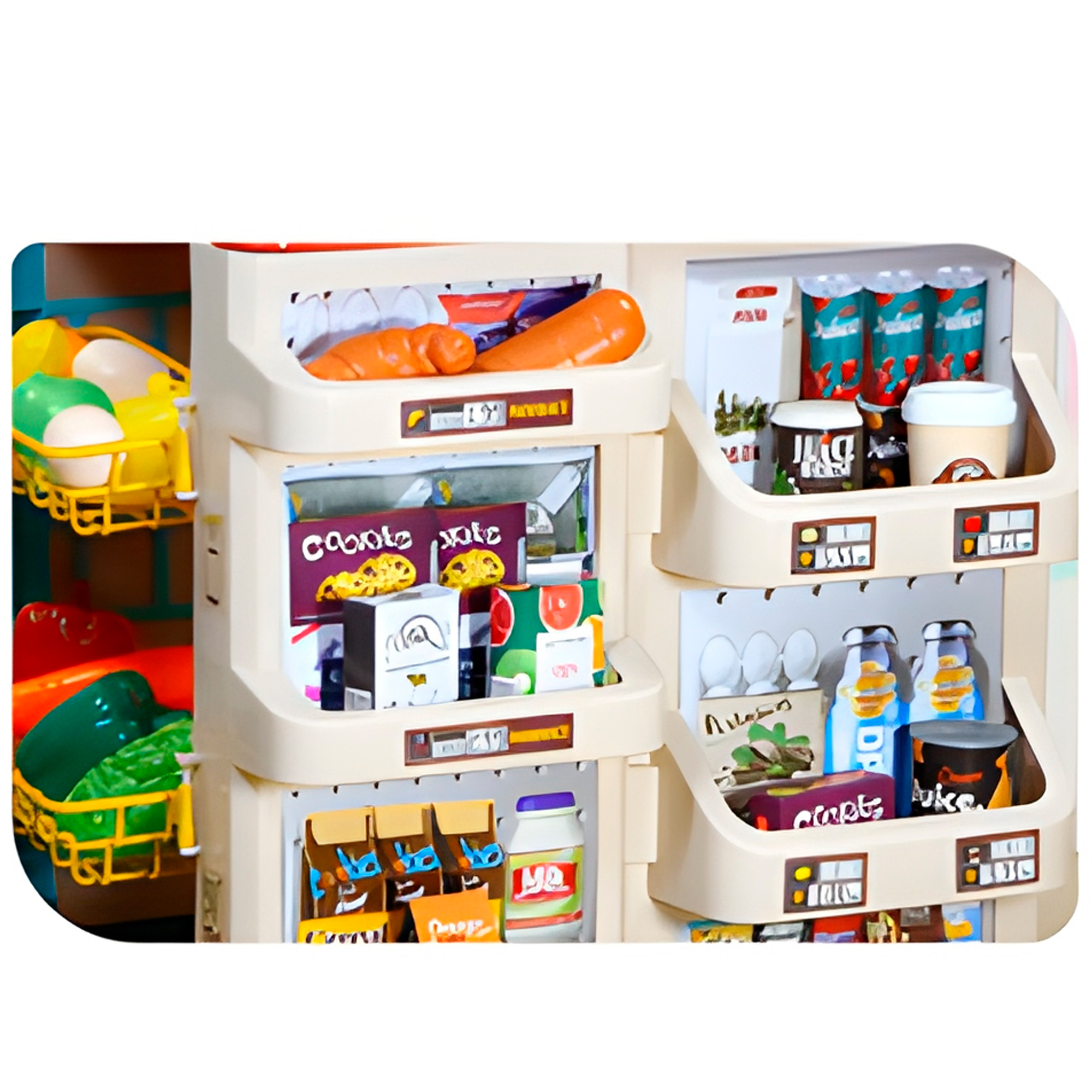Set 48 Pcs Supermercado Carrito Alimentos Juguete Niños Colores 6