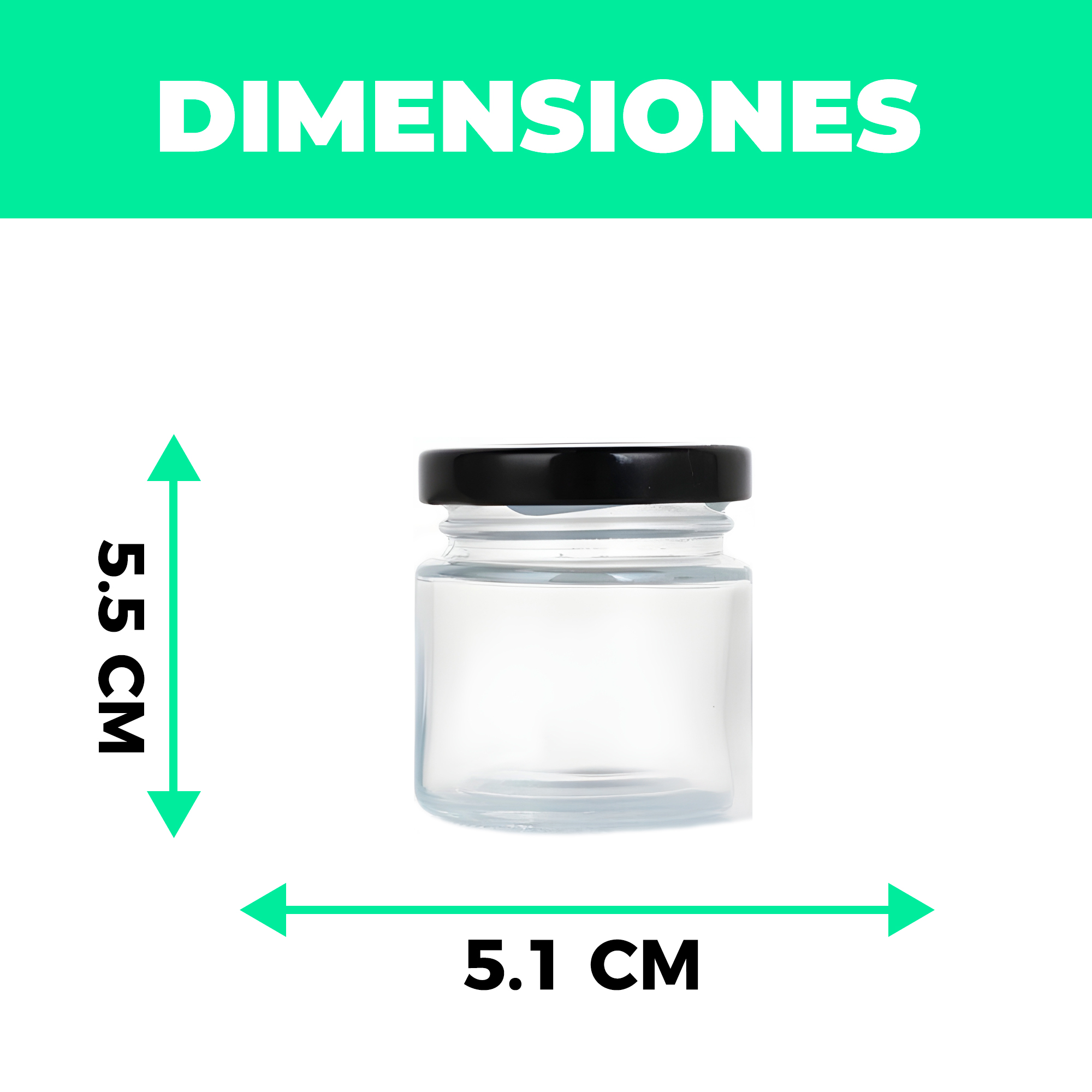 Frasco Vidrio Redondo Miel Salsas 50ML Mermelada Tapa Aluminio 2