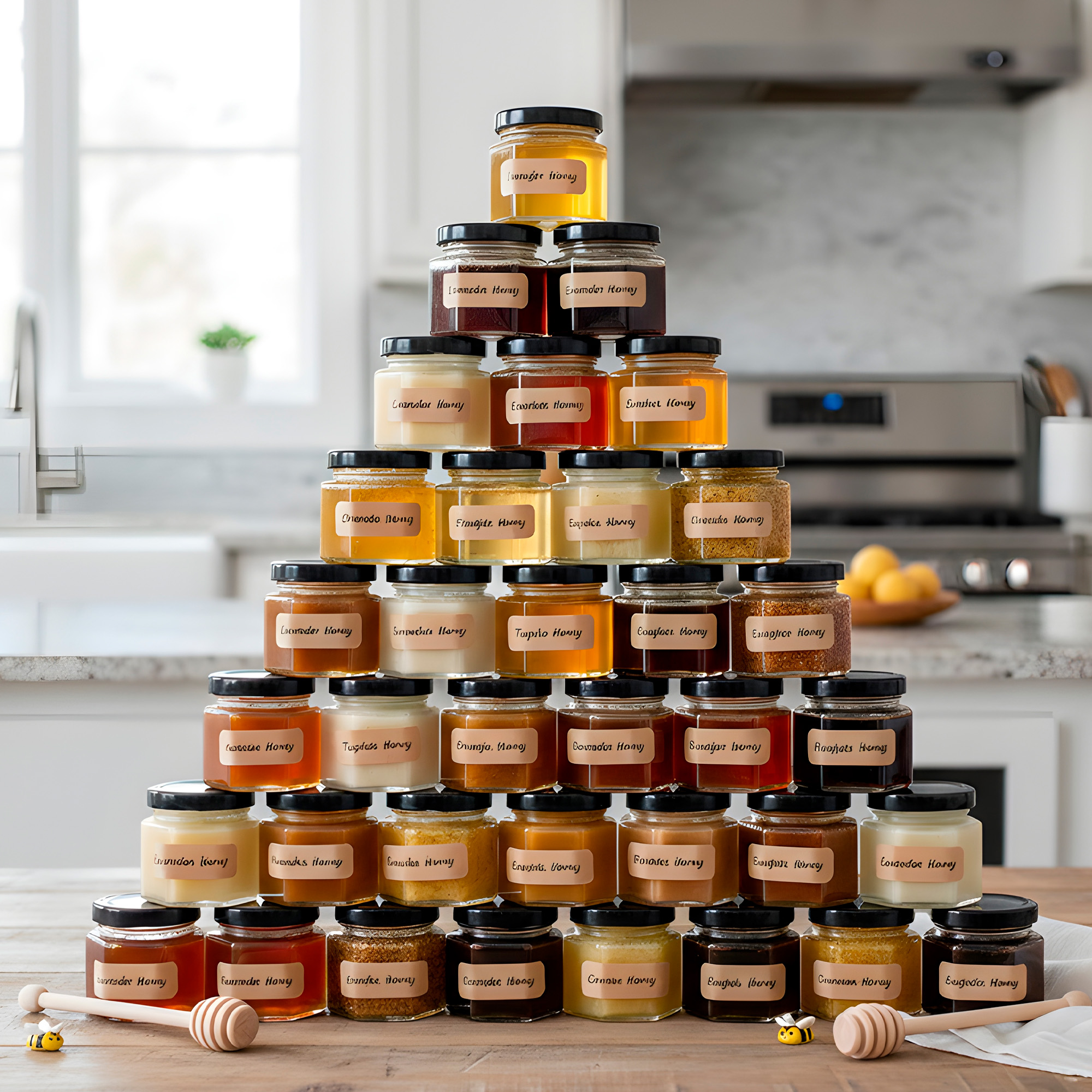 Frasco Vidrio Hexagonal Miel Salsas 50ML Mermelada Tapa Aluminio 2