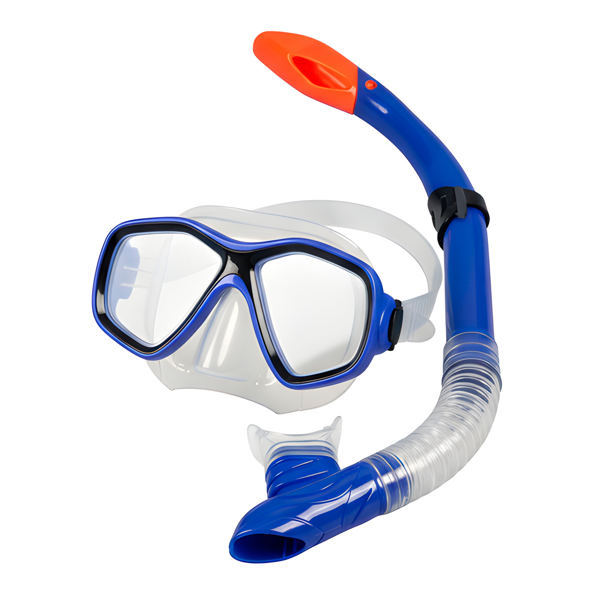 Set Buceo Mascara + Snorkel Ajustable Bamo Azul y Rosa 9
