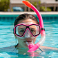 Set Buceo Mascara + Snorkel Ajustable Bamo Azul y Rosa - Miniatura 13