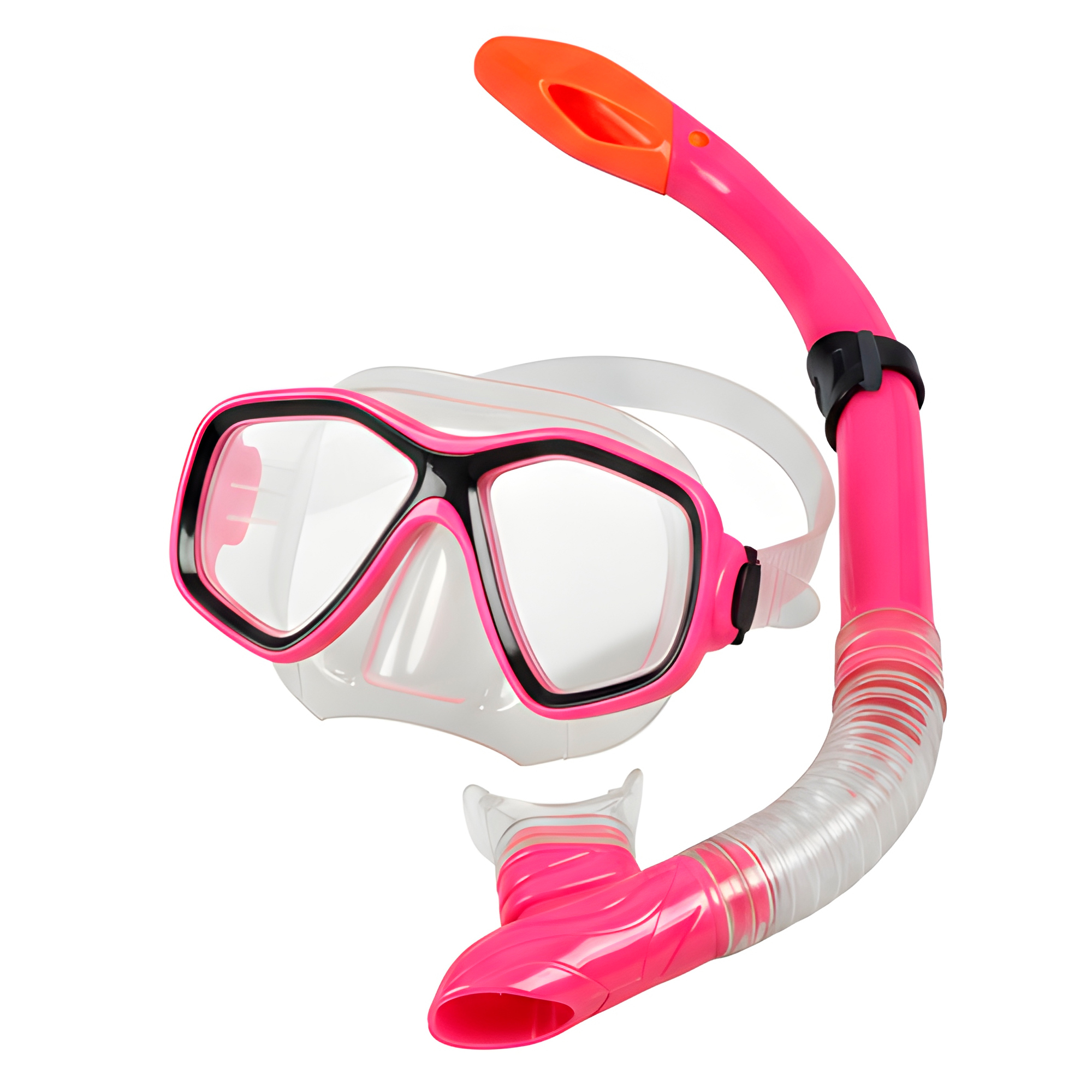 Set Buceo Mascara + Snorkel Ajustable Bamo Azul y Rosa 16