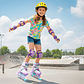 Patines En Linea Ajustables Roller  Ruedas Niños Niñas Colores - Miniatura 11