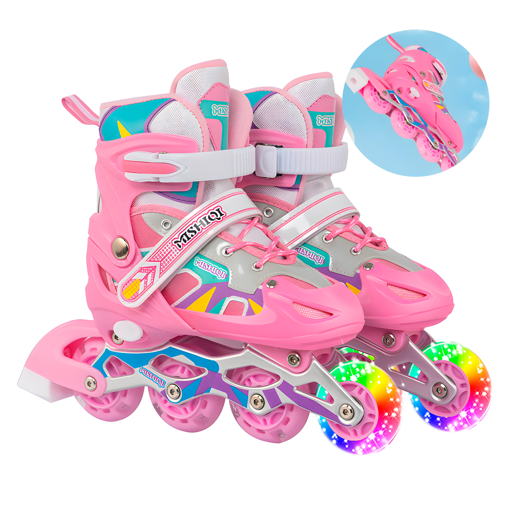 Patines En Linea Ajustables Roller  Ruedas Niños Niñas Colores 16