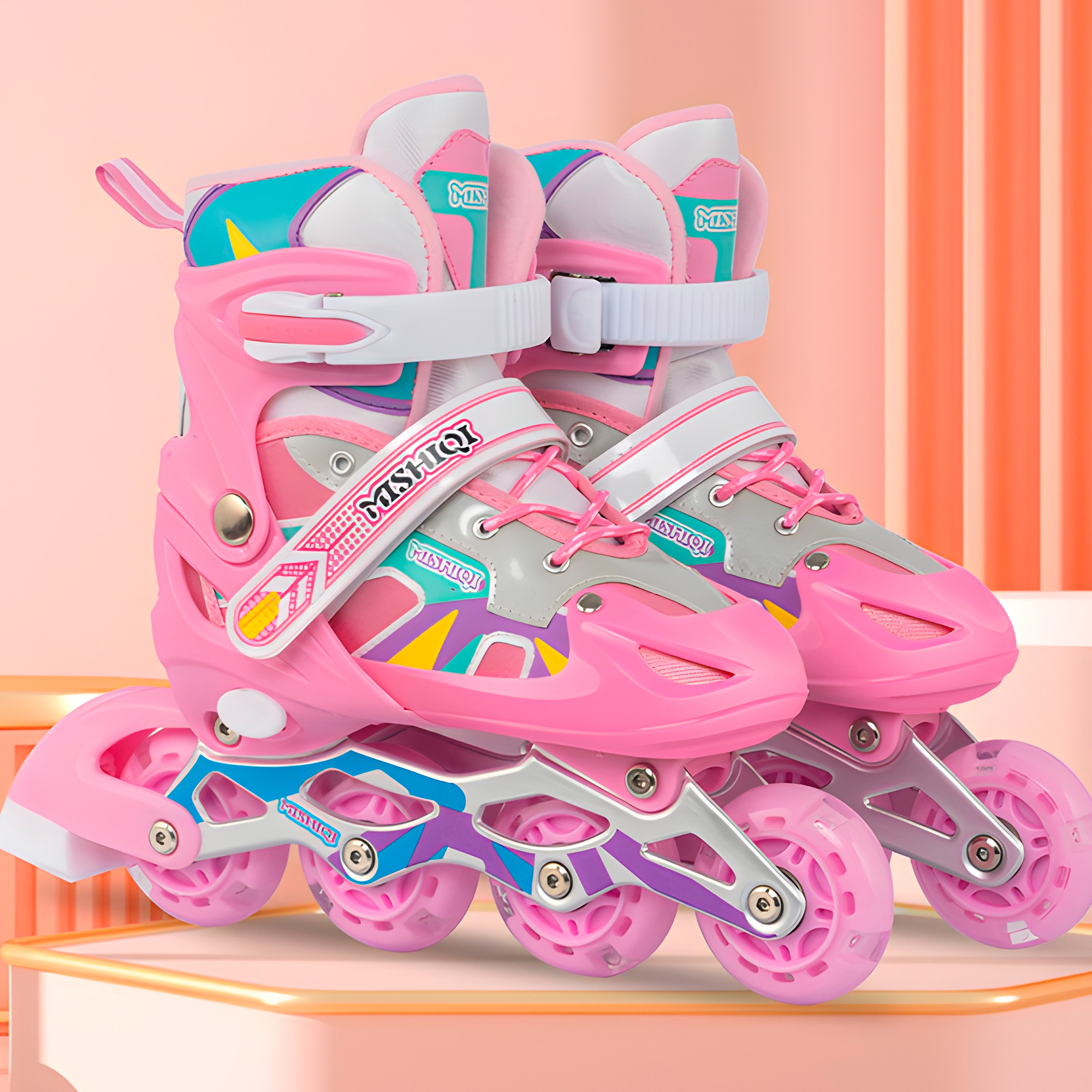 Patines En Linea Ajustables Roller  Ruedas Niños Niñas Colores 17