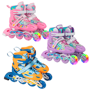 Patines En Linea Ajustables Roller  Ruedas Niños Niñas Colores