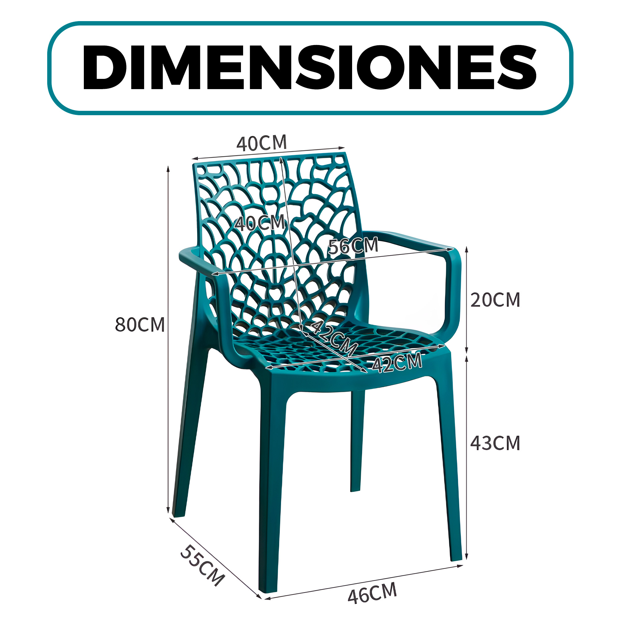 Sillas Comedor Terraza Exteriores Resistentes Lavables Colores 2