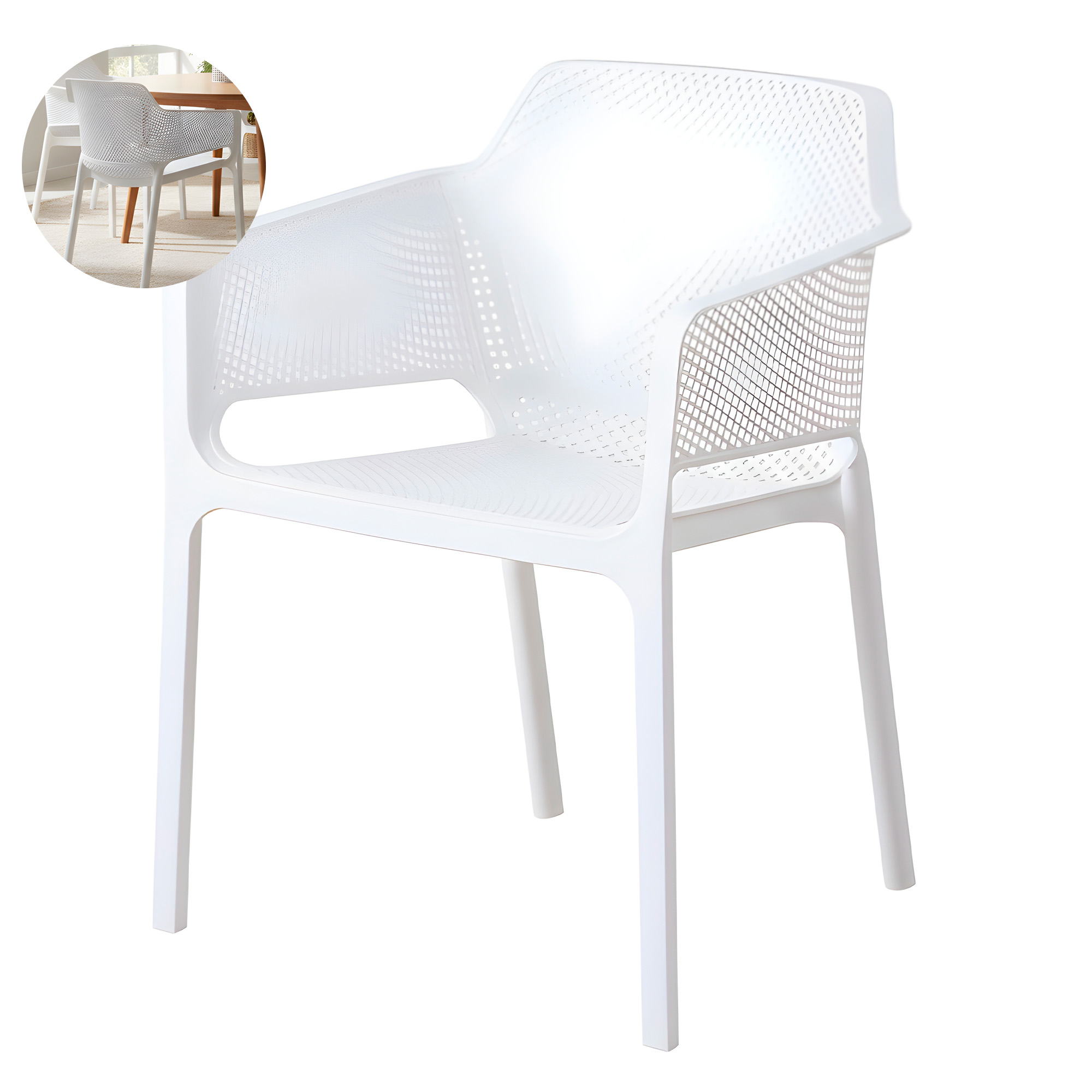 Sillas Terraza Comedor Exteriores Resistentes 80X60X59 CM Nordico Colores 13