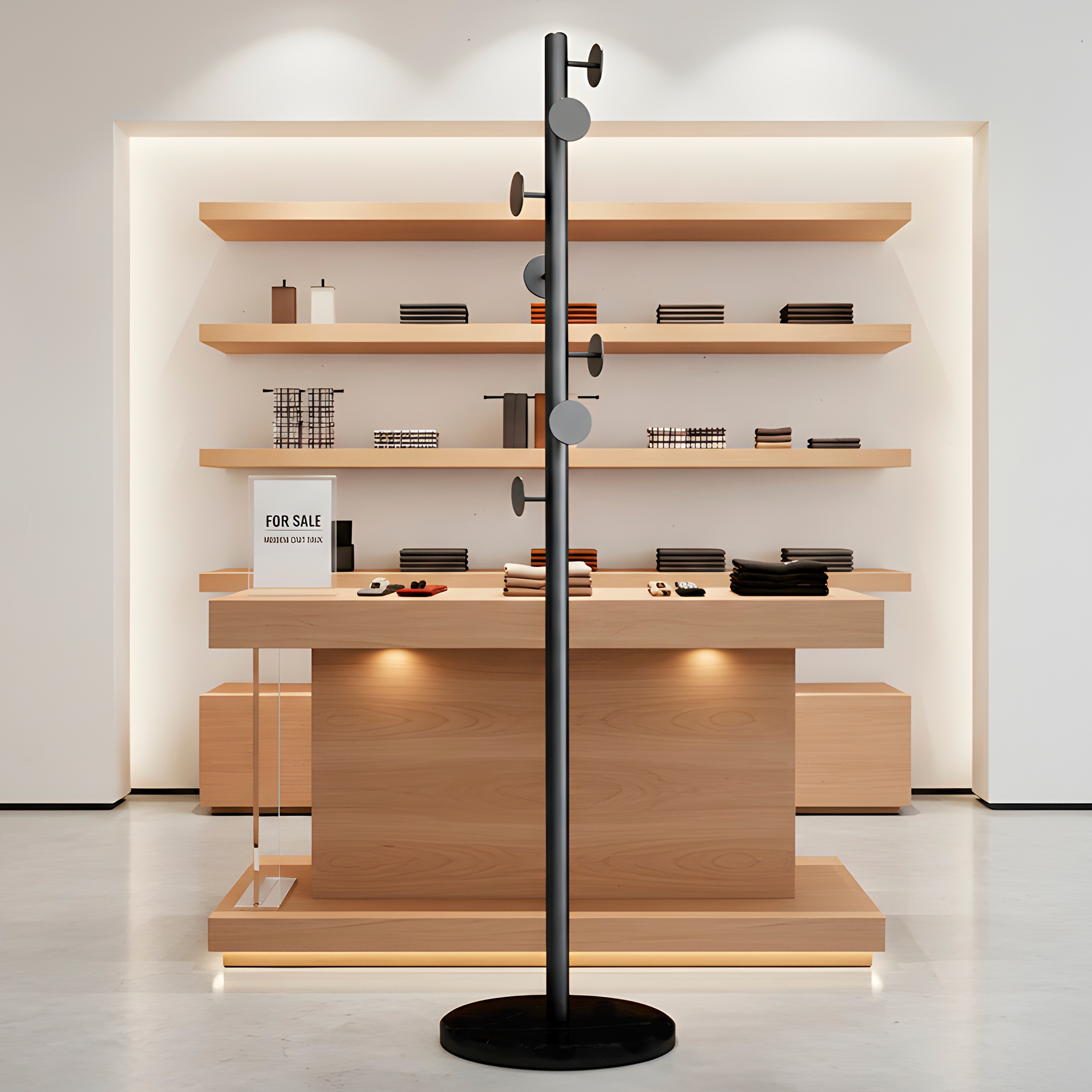 Perchero Colgador Pie Base Metal Perchas Ropa 170x30 Cm Colgantes Circulares 14