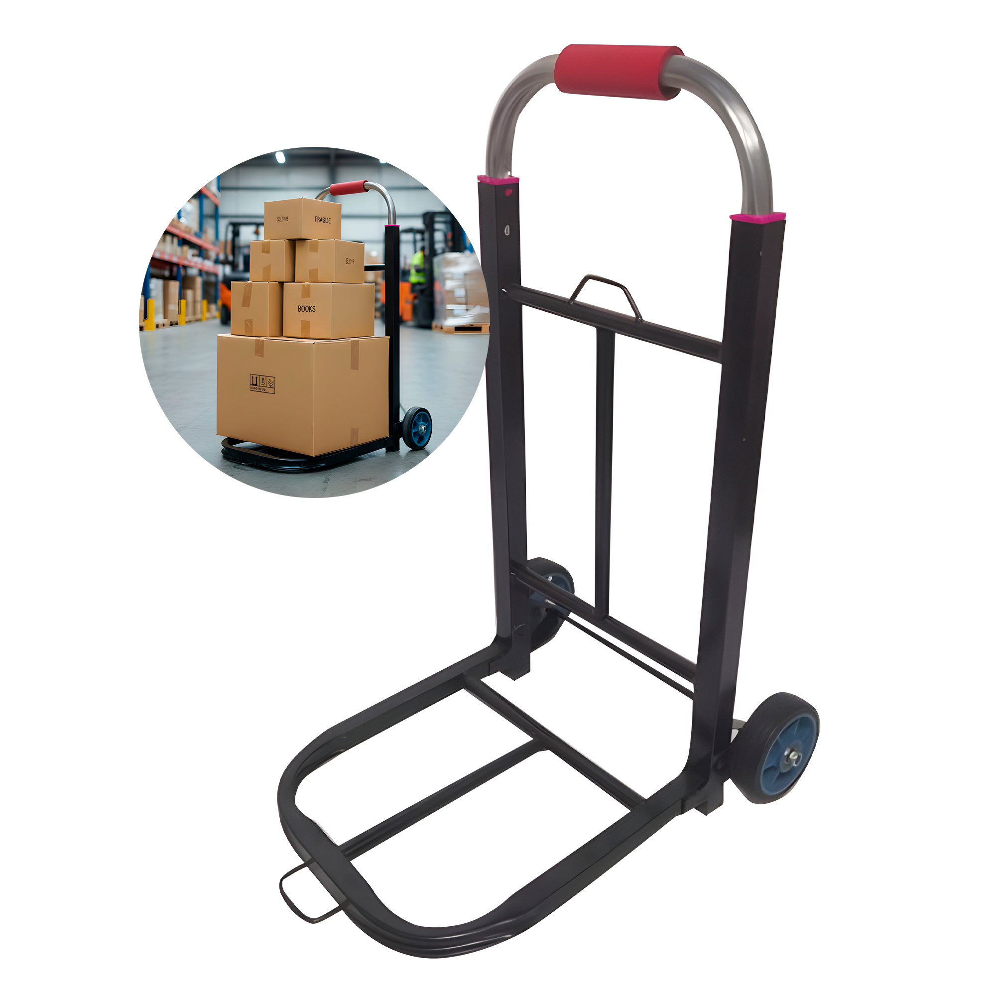 Carro Carrito Plegable Yegua De Carga Aluminio 100 Kilos Máximo Color Negro 1