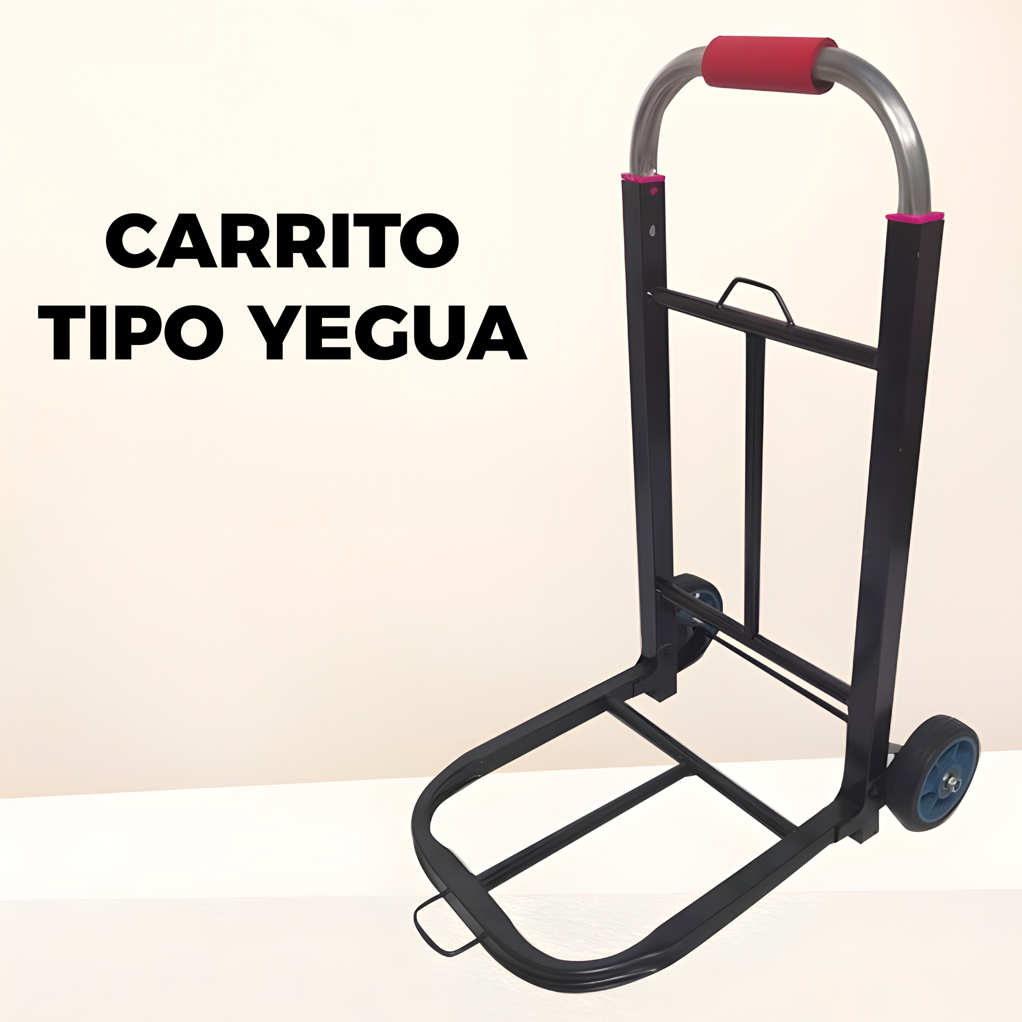 Carro Carrito Plegable Yegua De Carga Aluminio 100 Kilos Máximo Color Negro 2