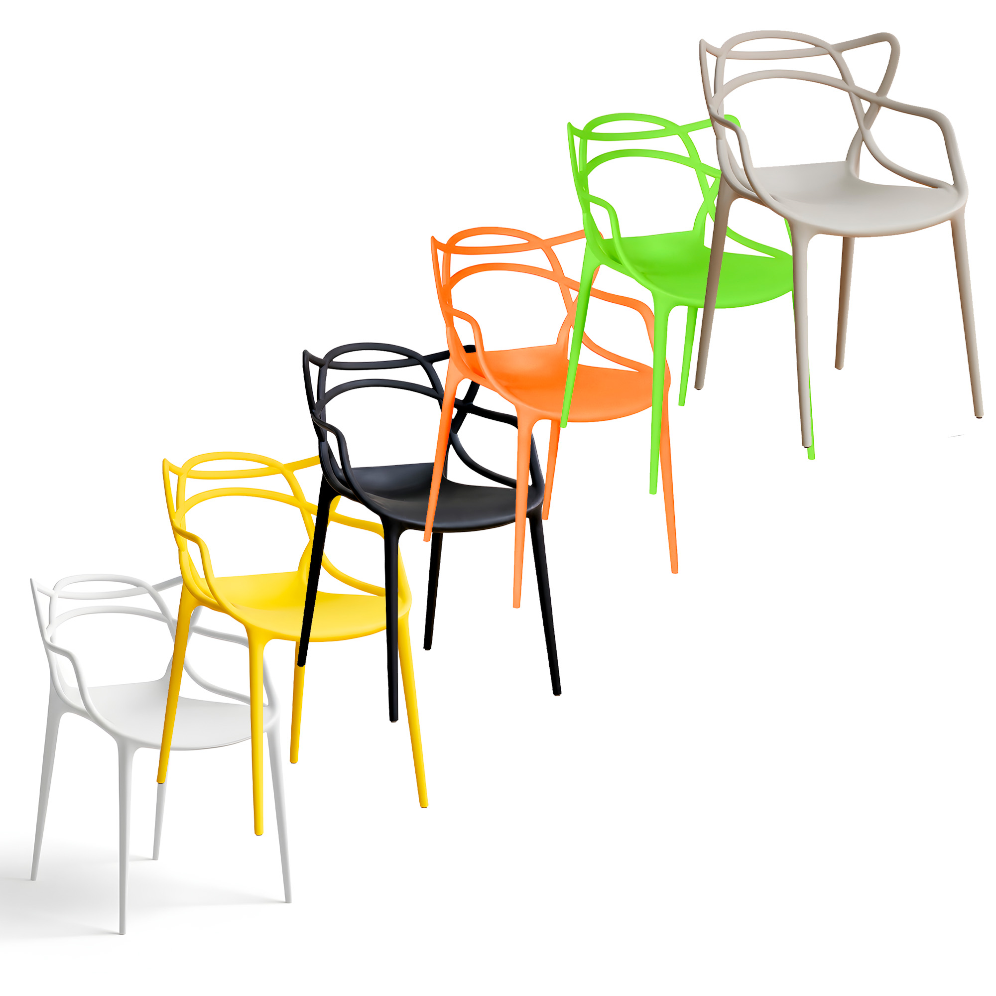 Silla Comedor Terraza Master Resistente Respaldo Apoyabrazos Colores 1