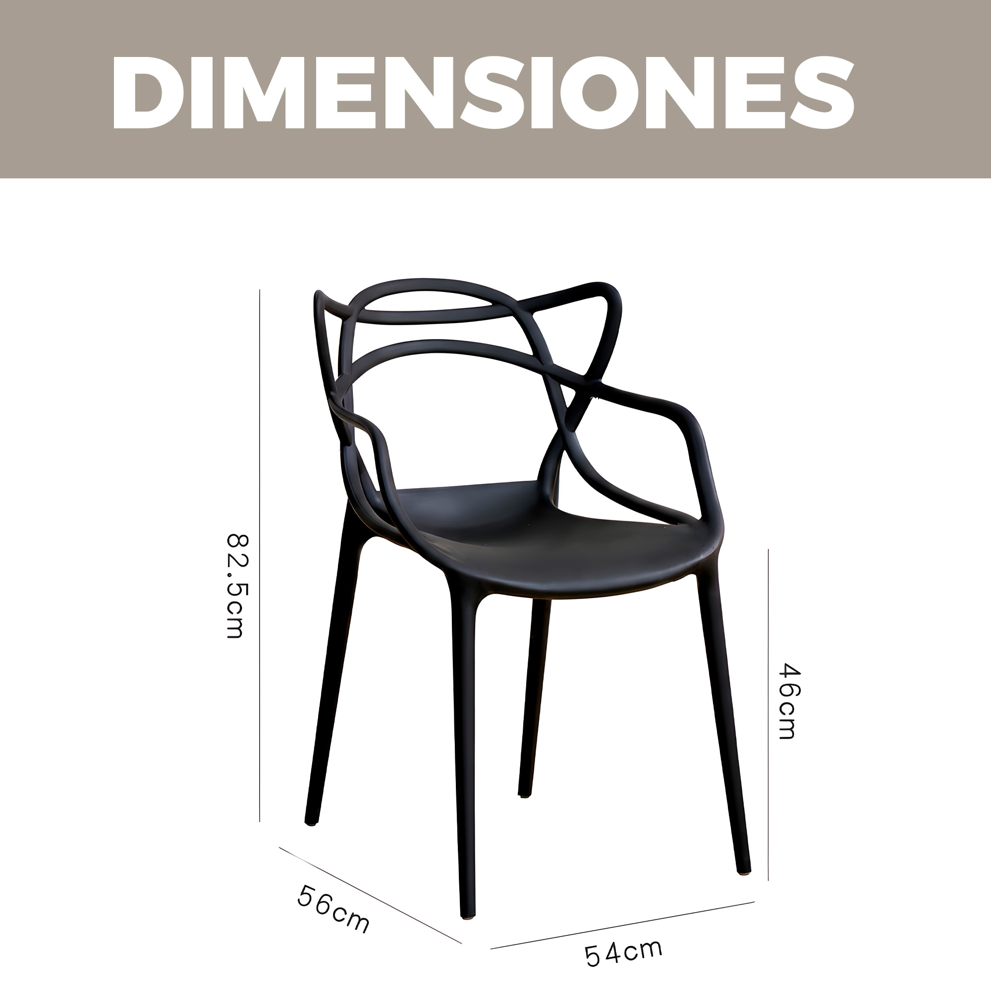 Silla Comedor Terraza Master Resistente Respaldo Apoyabrazos Colores 2