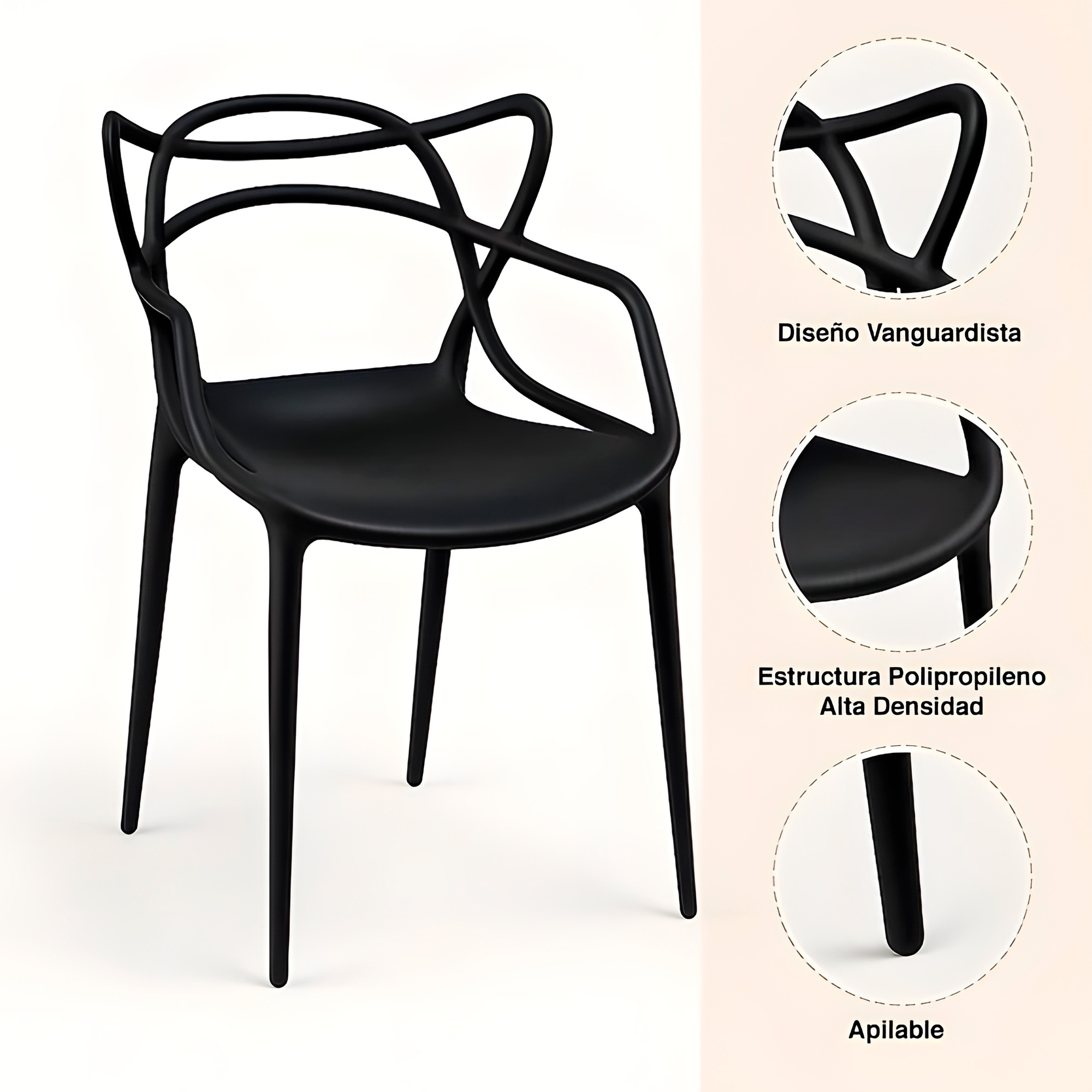 Silla Comedor Terraza Master Resistente Respaldo Apoyabrazos Colores 8