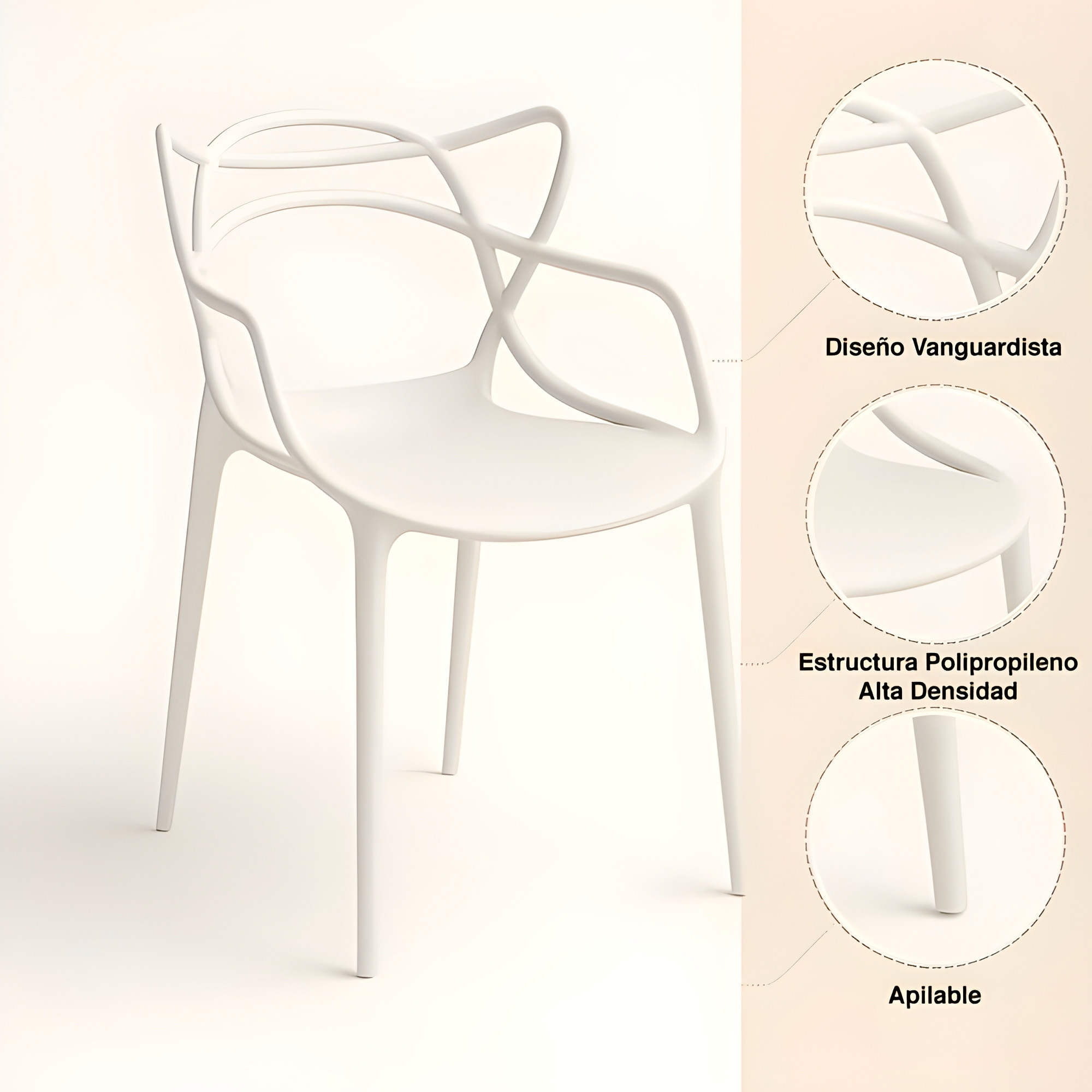 Silla Comedor Terraza Master Resistente Respaldo Apoyabrazos Colores 16