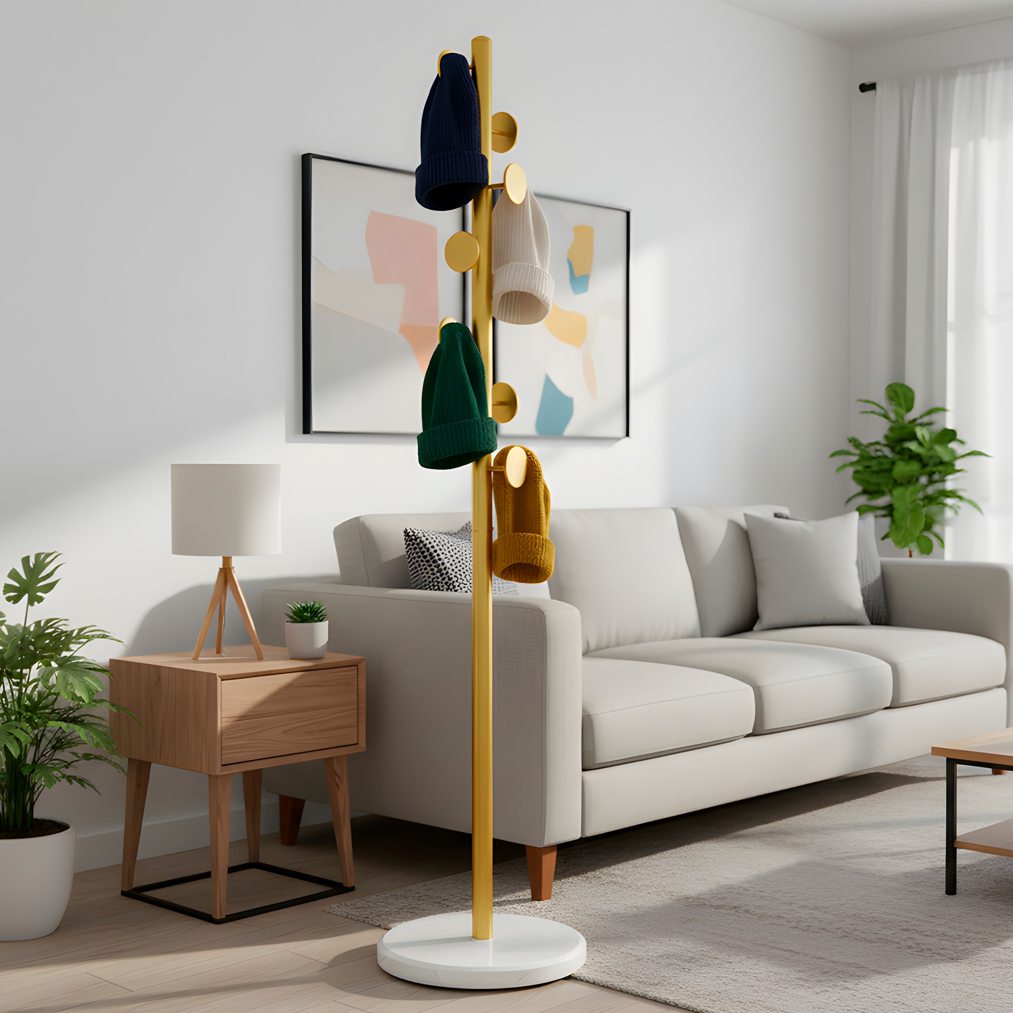 Perchero Colgador Pie Base Metal Perchas Ropa 170x30 Cm Colgantes Circulares 19