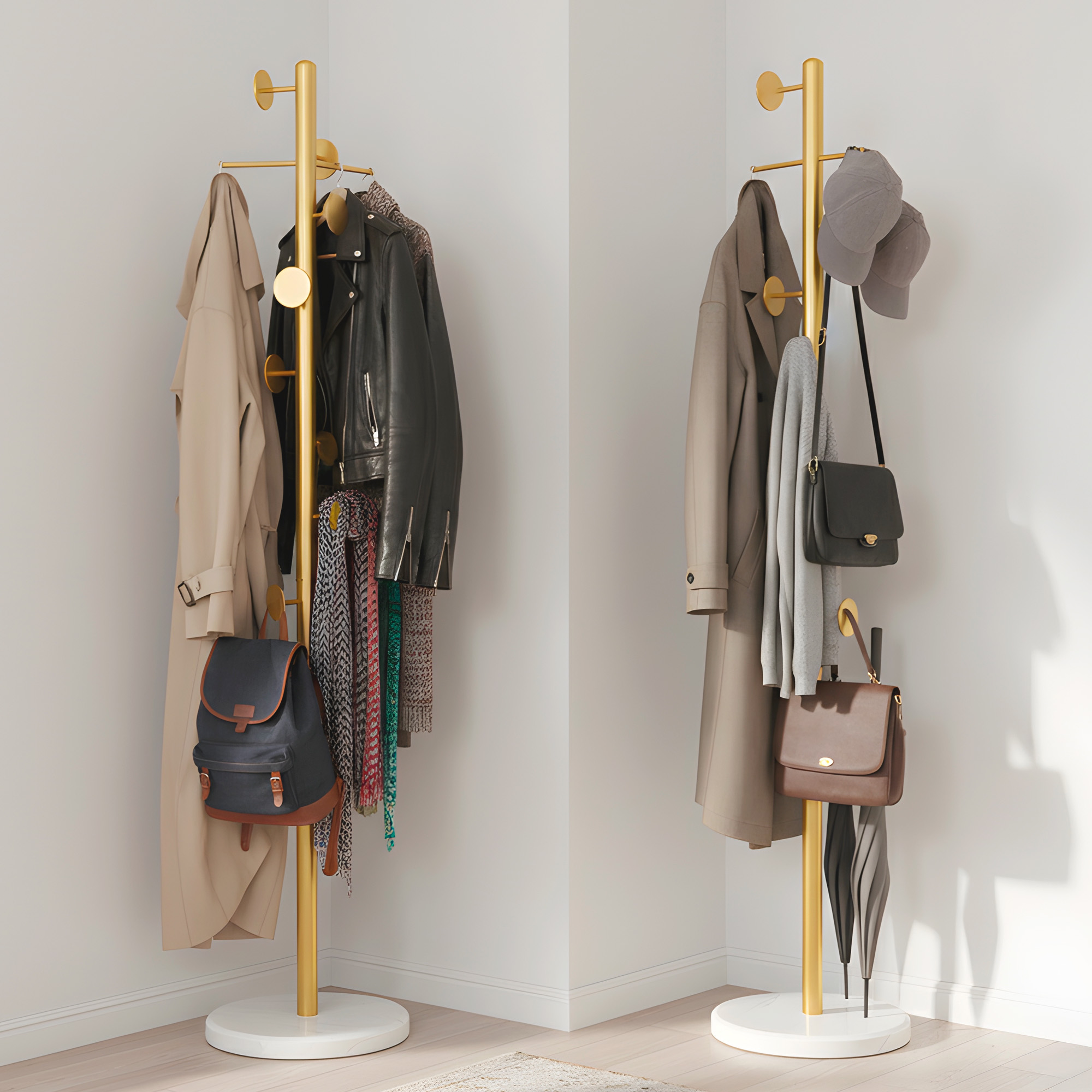 Perchero Colgador Pie Base Metal Perchas Ropa 170x30 Cm Colgantes Circulares 21