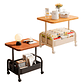 Carrito 2 Niveles Rodante Almacenamiento Tablero Madera - Miniatura 1