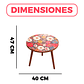 Mesa Centro Living Bohemio Flores Madera Redonda Decorativa - Miniatura 3