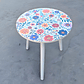 Mesa Centro Living Bohemio Flores Madera Redonda Decorativa - Miniatura 18