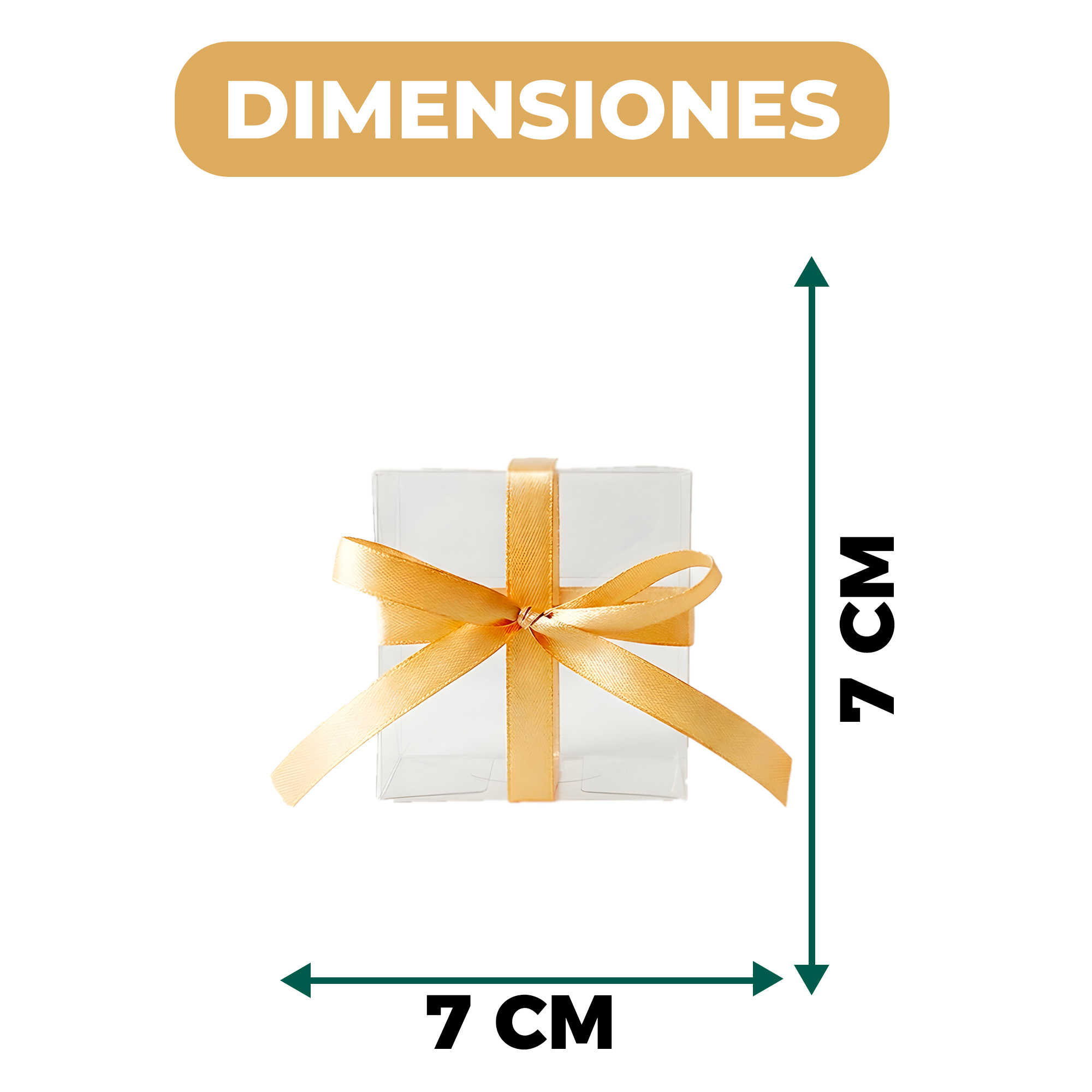 Cajas Regalo Plastico 50u + Lazo Cinta Souvenirs Dulces 7CM 2