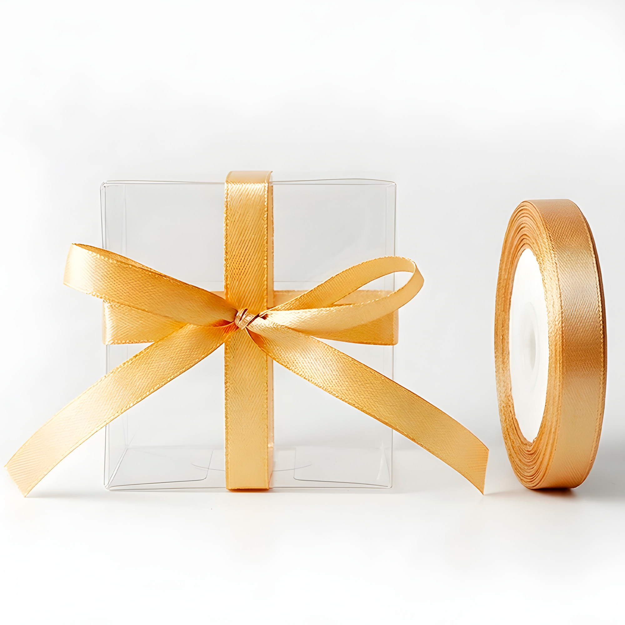 Cajas Regalo Plastico 50u + Lazo Cinta Souvenirs Dulces 9CM 9